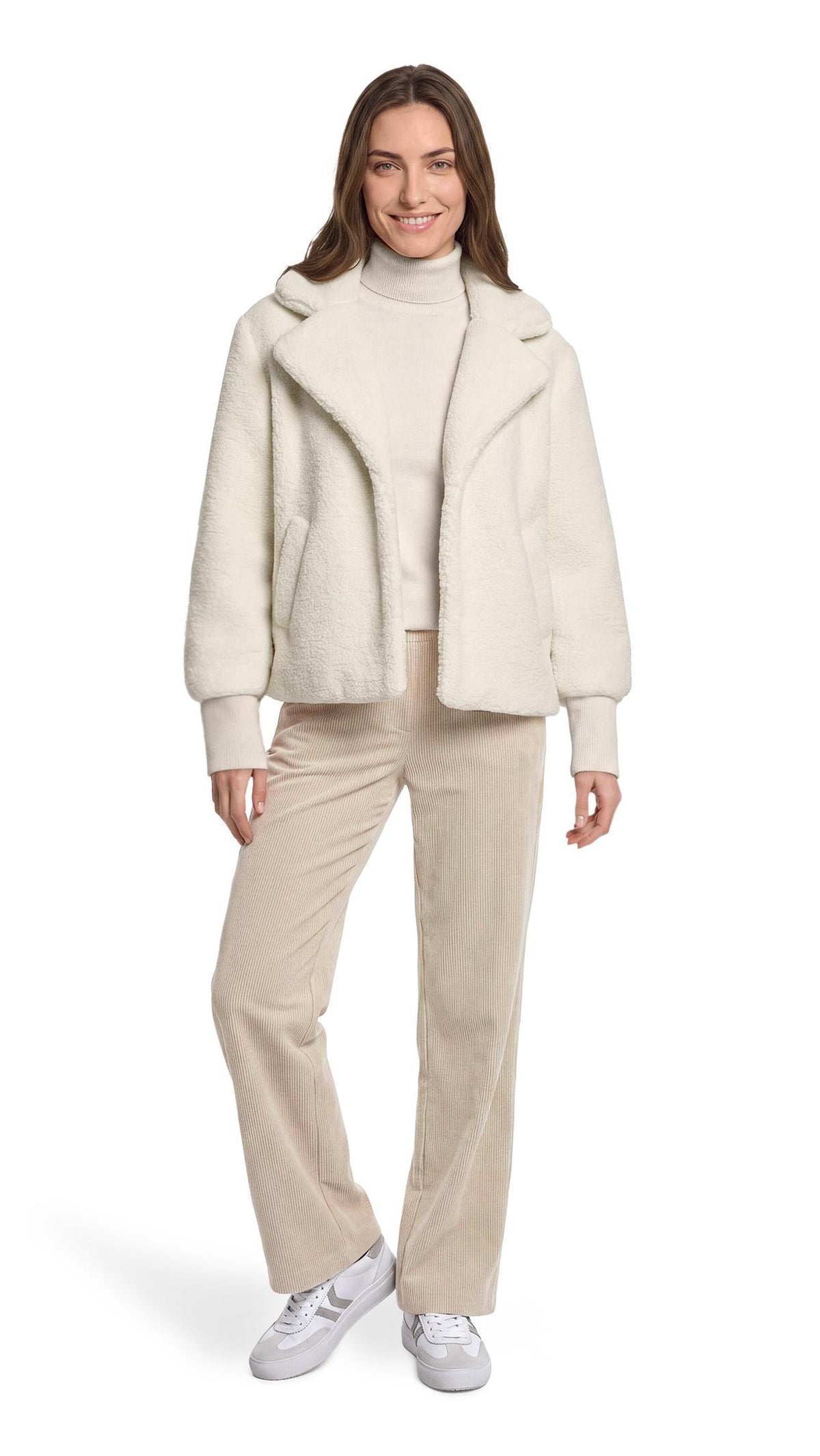 VESTE MOUTON COL FOURRURE POUR FEMME ECRUE BETTY BARCLAY 7324/1407