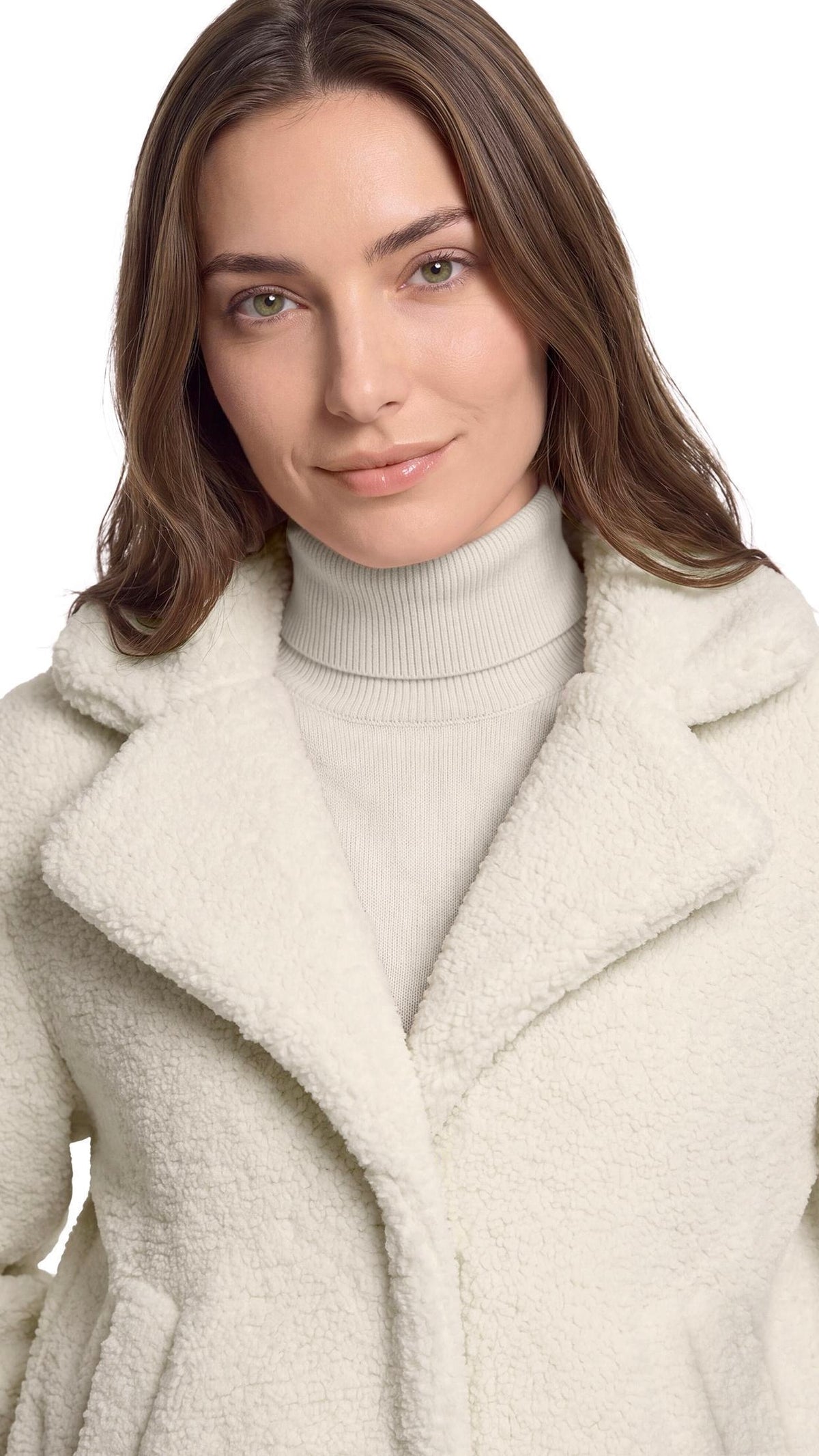 VESTE MOUTON COL FOURRURE POUR FEMME ECRUE BETTY BARCLAY 7324/1407