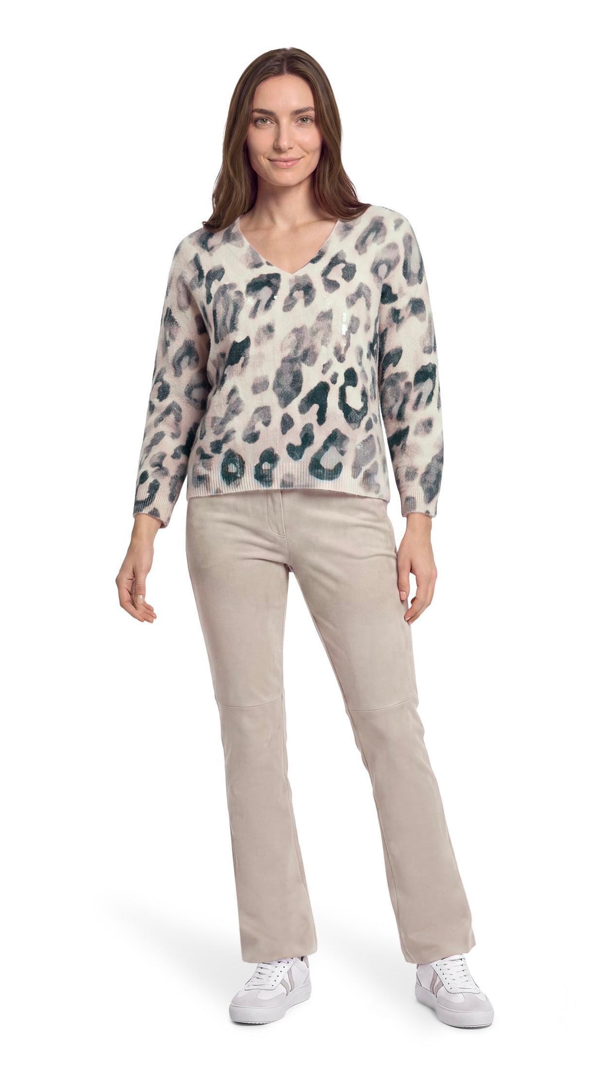 PULL LEOPARD A PAILLETTES POUR FEMME BETTY BARCLAY 5550/2085