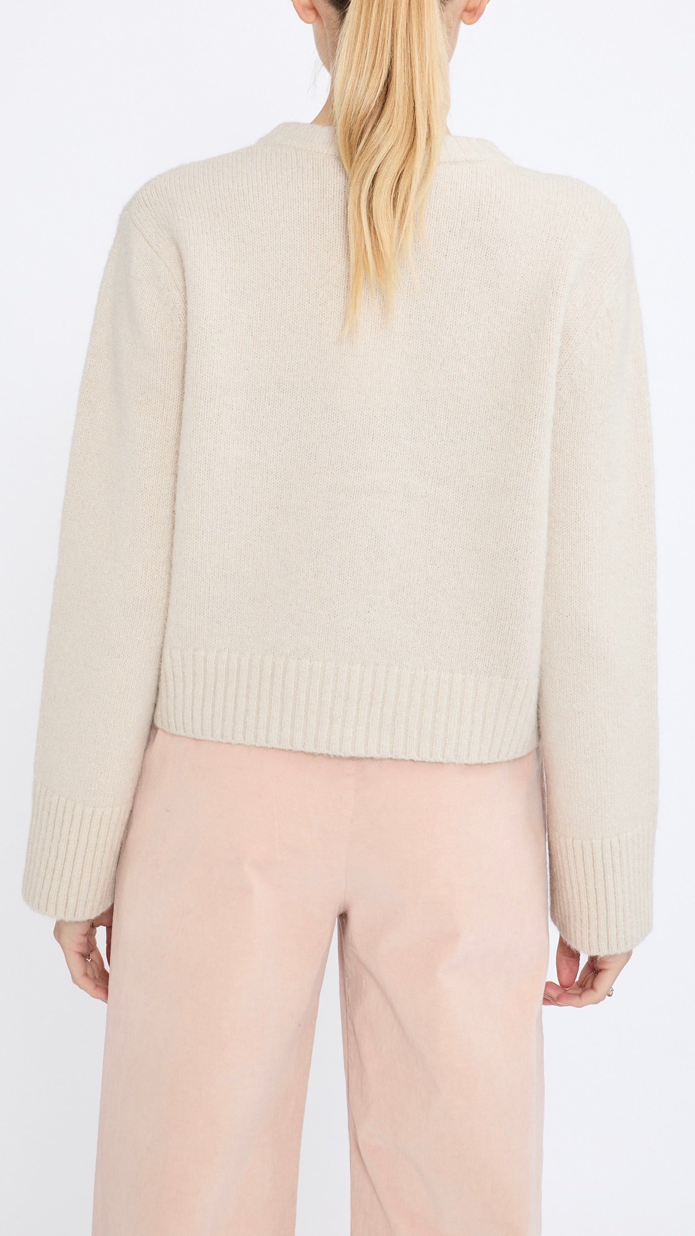 CARDIGAN DROIT EN ALPAGA BEIGE JEFF BEVERLY