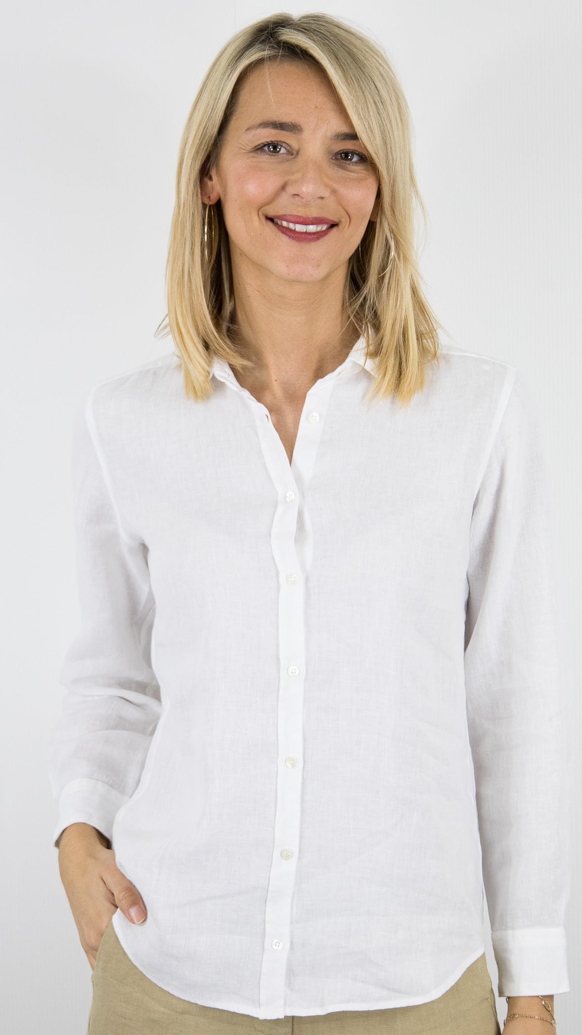 CHEMISE EN LIN BLANCHE POUR FEMME HARTFORD CORAZON BFCH607