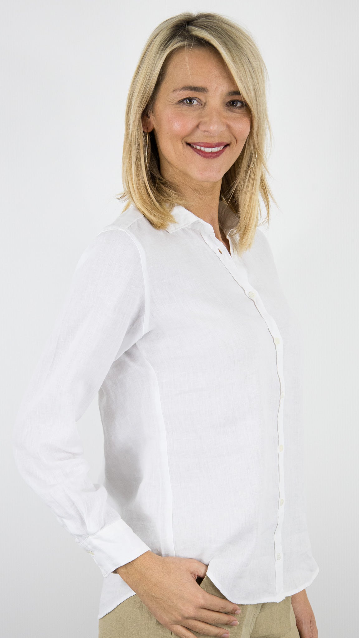 CHEMISE EN LIN BLANCHE POUR FEMME HARTFORD CORAZON BFCH607