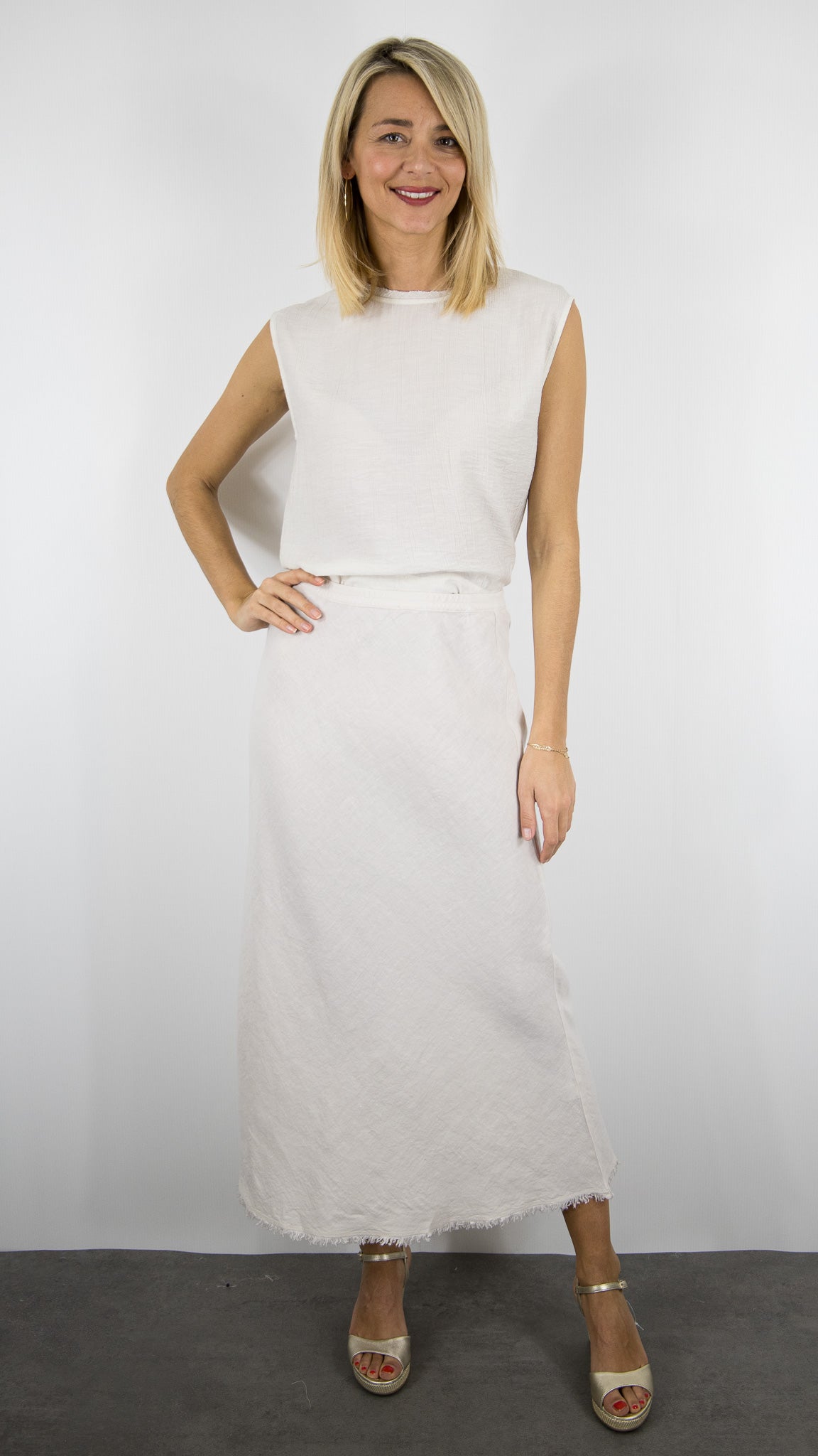 JUPE EN BIAIS EN LIN BAS FRANGE HARTFORD JULIE#COLOR_21/STONE BEIGE