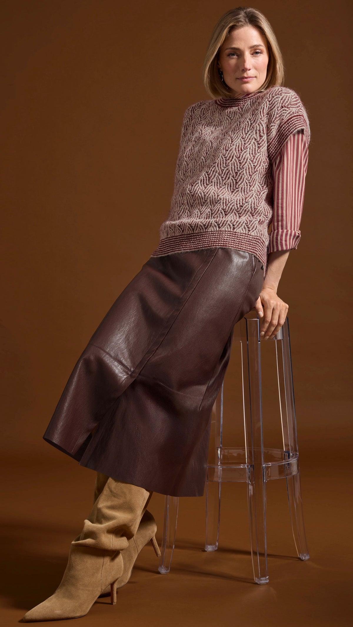 PULL DEBARDEUR BORDEAUX BIANCA OCTAVIA 88018