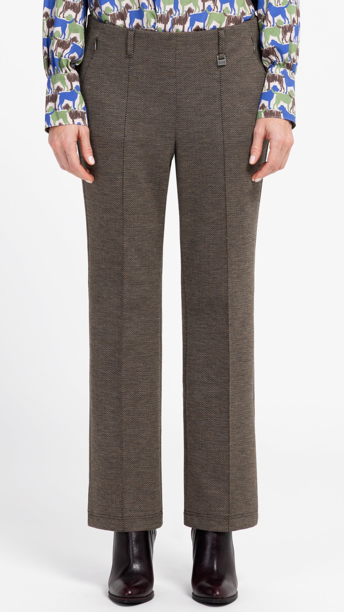 PANTALON A CHEVRONS MARRON BIANCA SIENA 80012