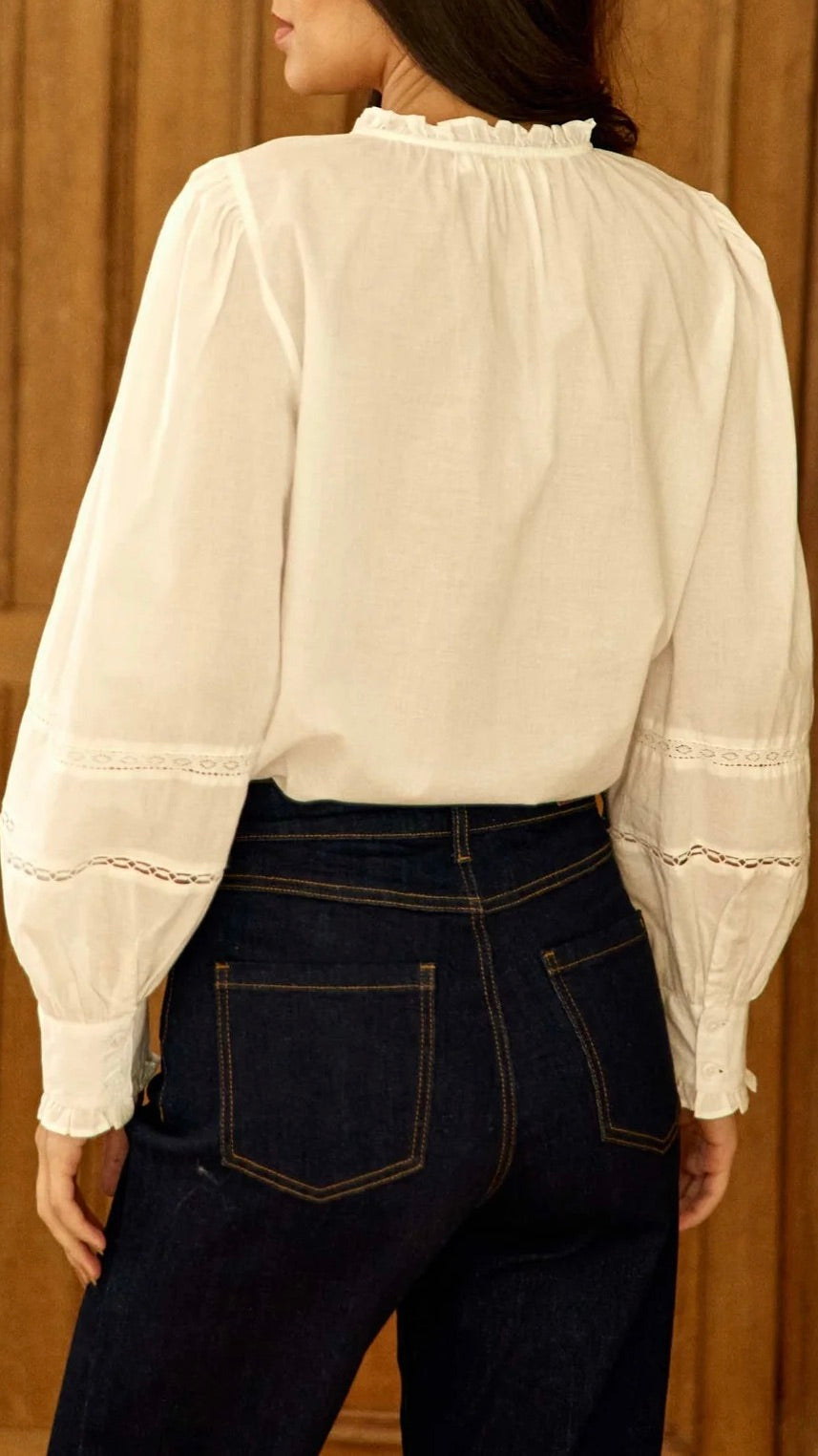 BLOUSE BRODEE ECRUE POUR FEMME LA PETITE ETOILE BOBIE