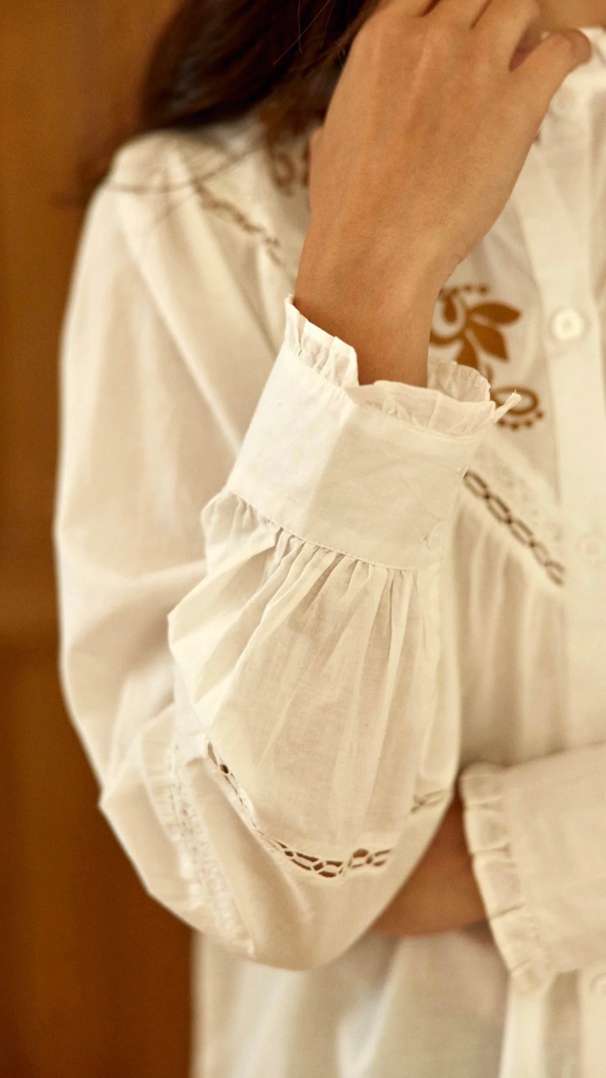 BLOUSE BRODEE ECRUE POUR FEMME LA PETITE ETOILE BOBIE