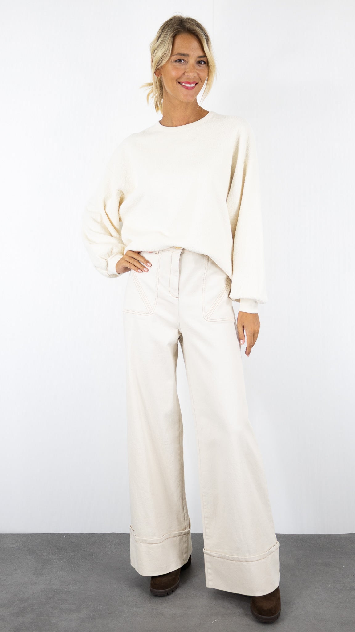 SWEAT BOUCLETTE AMERICAN VINTAGE BOBYPARK ECRU