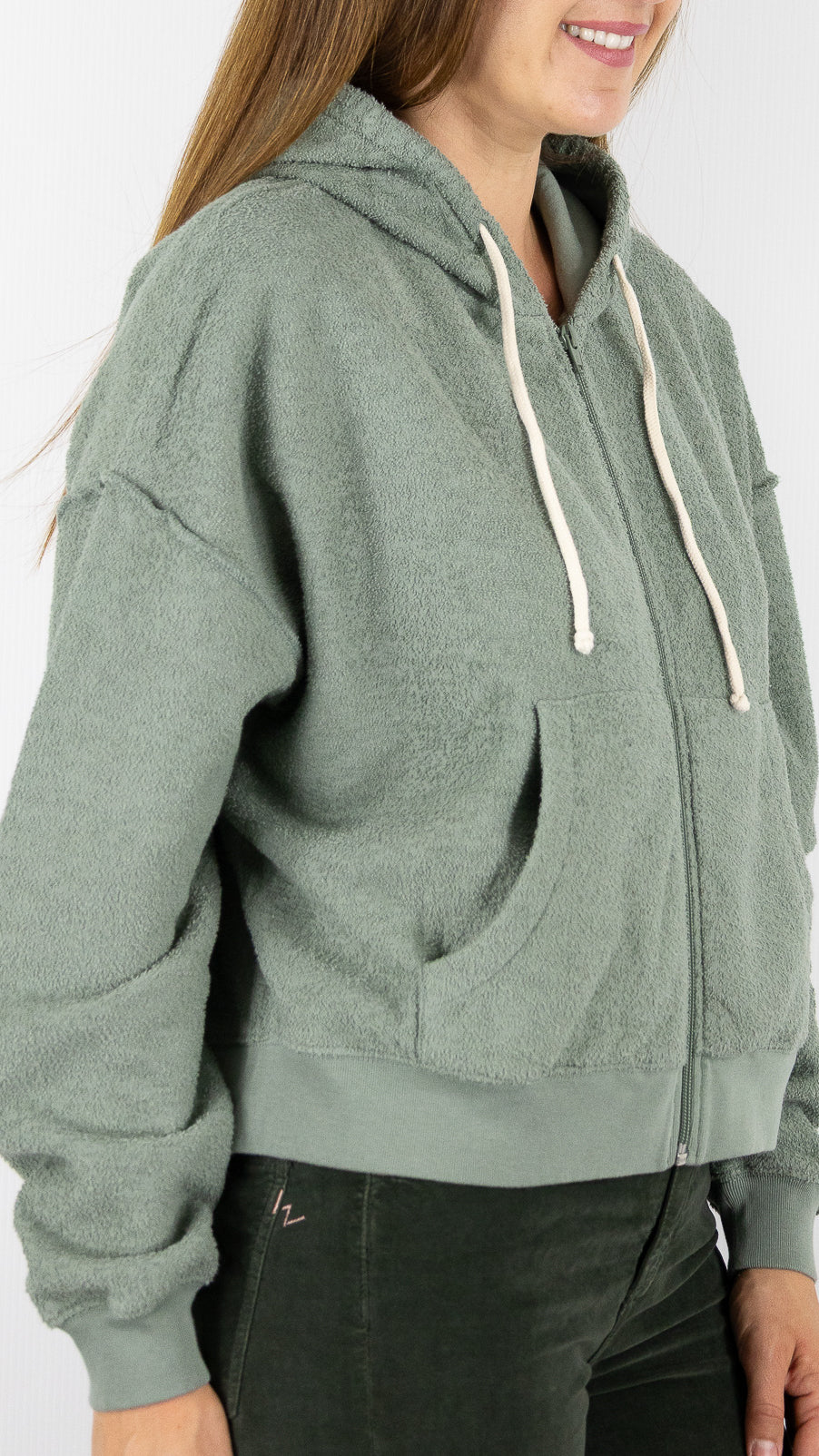 SWEAT ZIPPE BOUCLETTE AMERICAN VINTAGE BOBYPARK#COLOR_ARGILE/KAKI