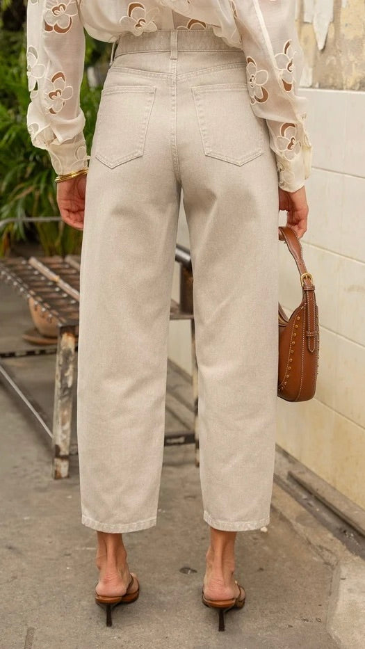 JEANS BARREL POUR FEMME ORAIJE BONY#COLOR_TAUPE