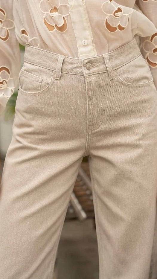 JEANS BARREL POUR FEMME ORAIJE BONY#COLOR_TAUPE
