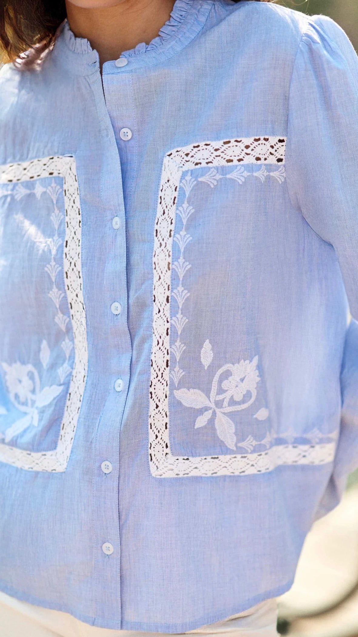 BLOUSE BRODEE CIEL 100% COTON FEMME LA PETITE ETOILE BORYS