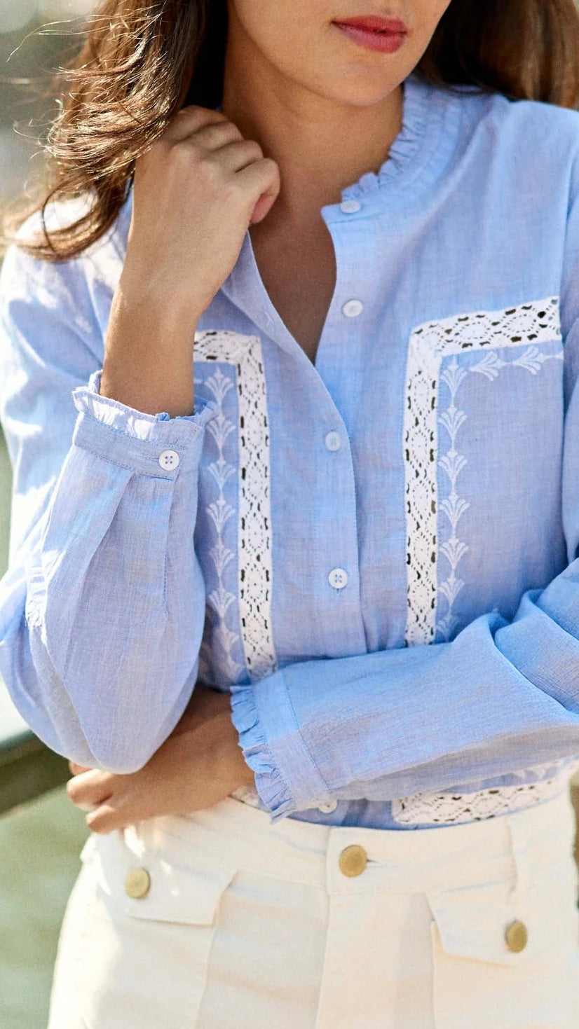 BLOUSE BRODEE CIEL 100% COTON FEMME LA PETITE ETOILE BORYS