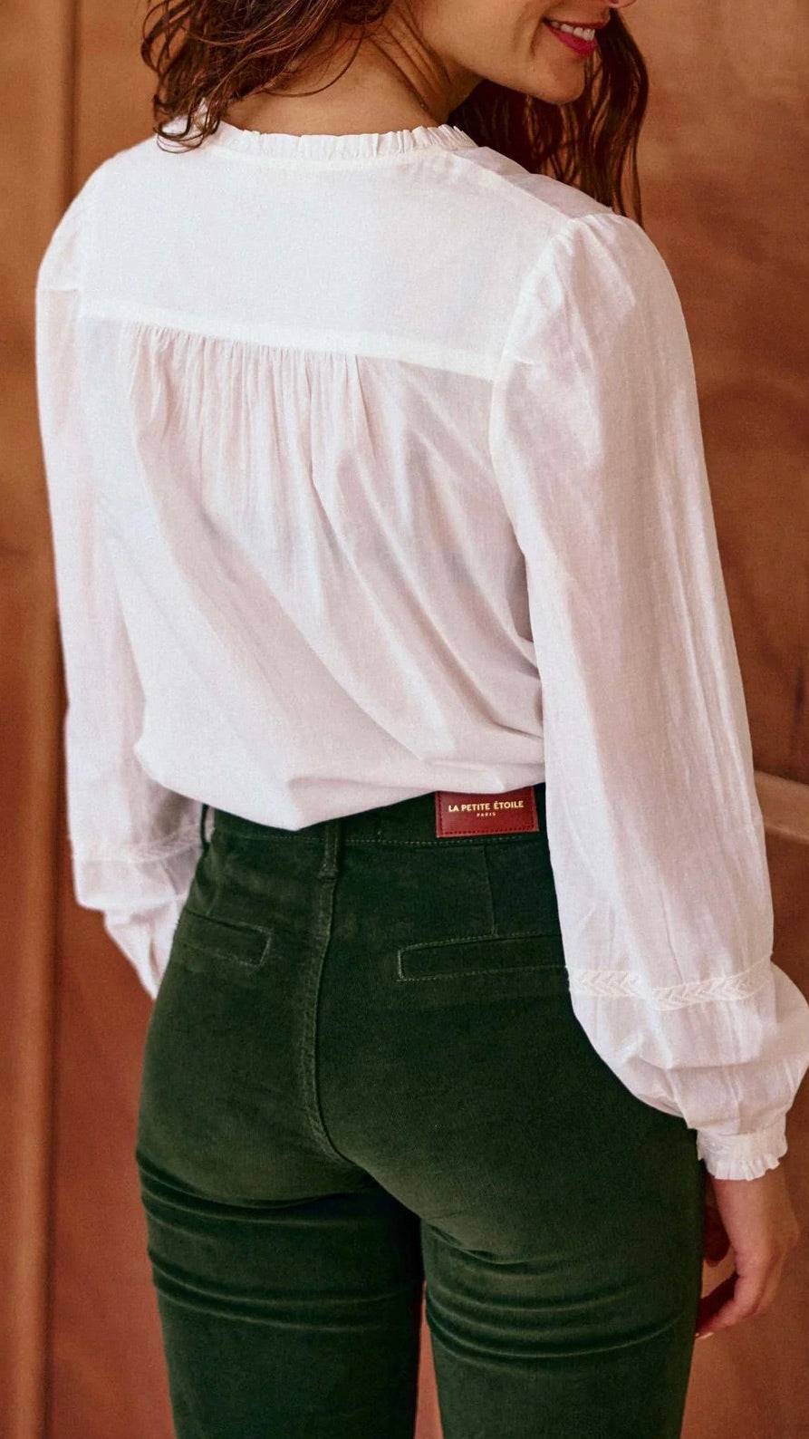 BLOUSE BRODEE EN COTON POUR FEMME LA PETITE ETOILE BOWIE#COLOR_ECRU