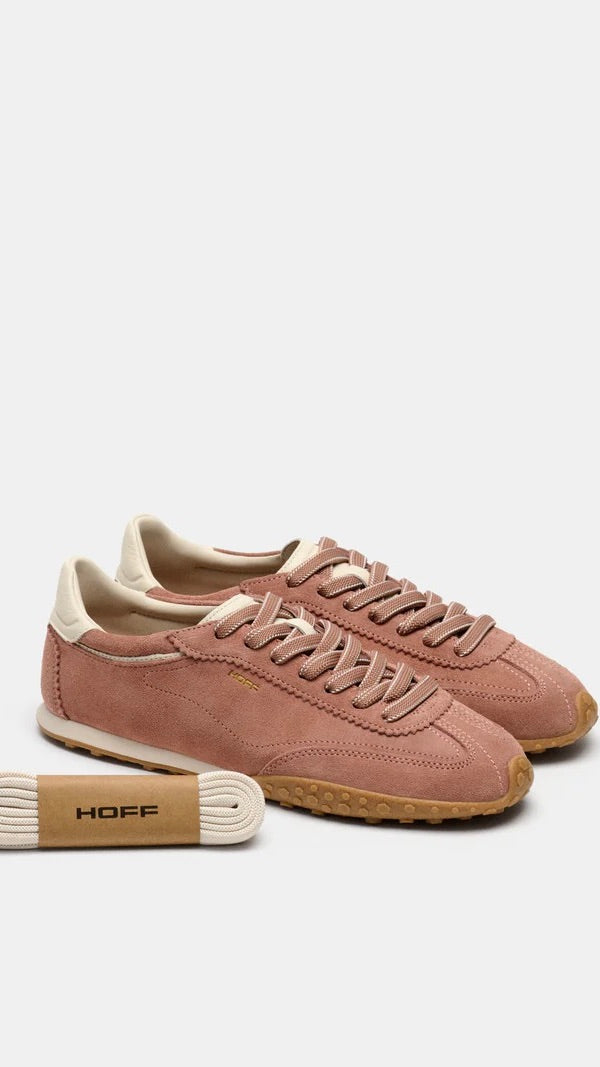 SNEAKERS EN DAIM A LACETS POUR FEMME HOFF BRIDGE FL HOFF#BROWN/VIEUX ROSE