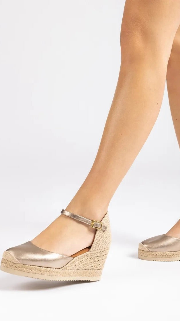 ESPADRILLES A TALONS OR UNISA CACERES 26 LM