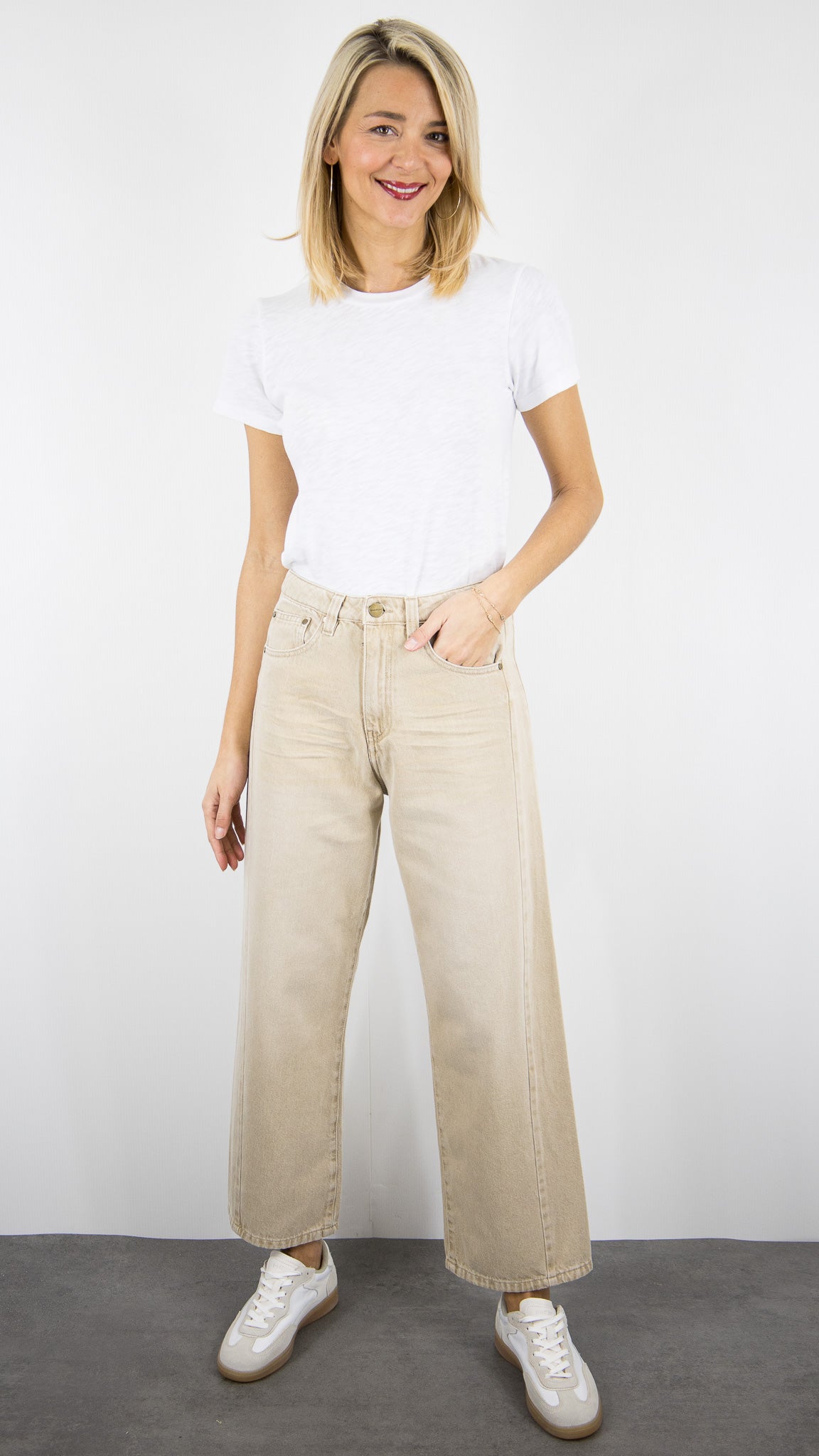 PANTALON TONNEAU BEIGE  DENIM STUDIO CALAMITY SIROCCO