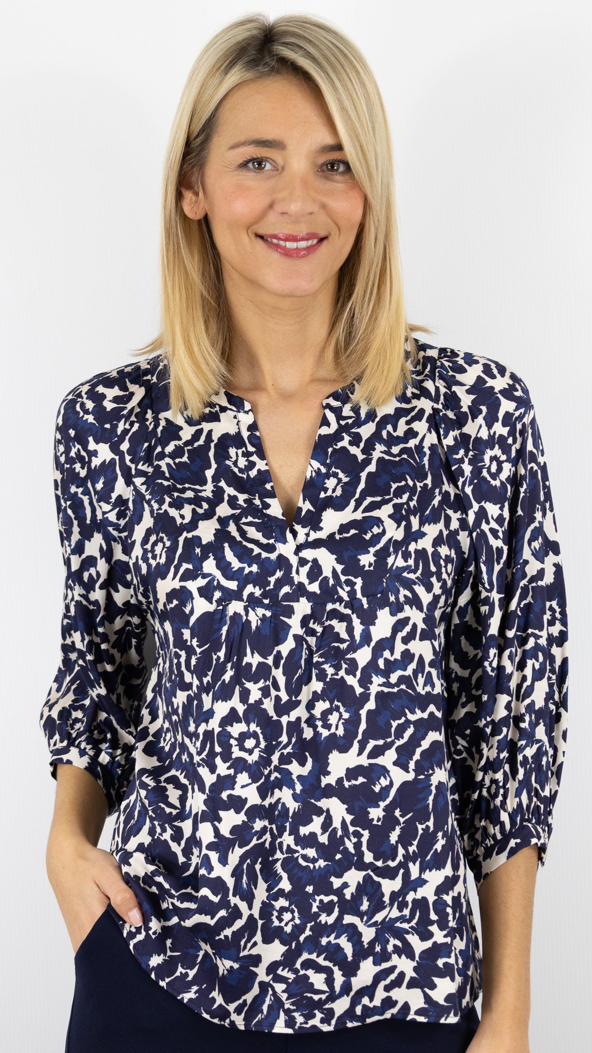 BLOUSE IMPRIMEE MARINE FLUIDE GERARD DAREL CALINA