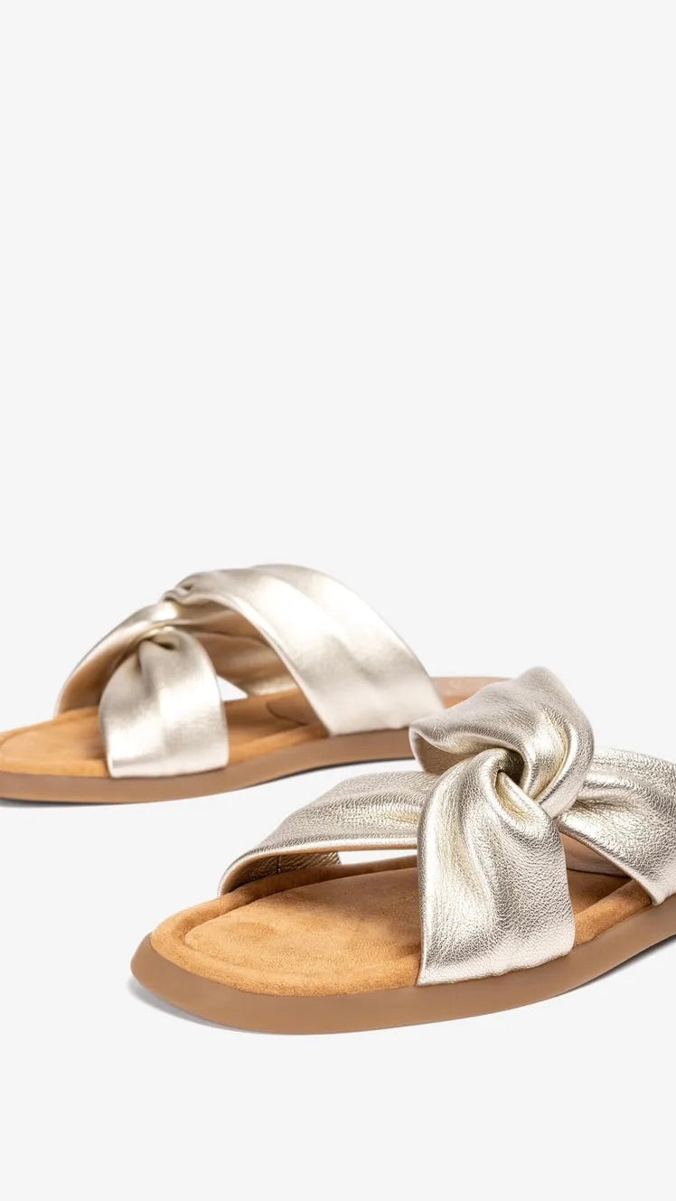 MULES en cuir nouette dorées UNISA CAMBY 26 LMT 
