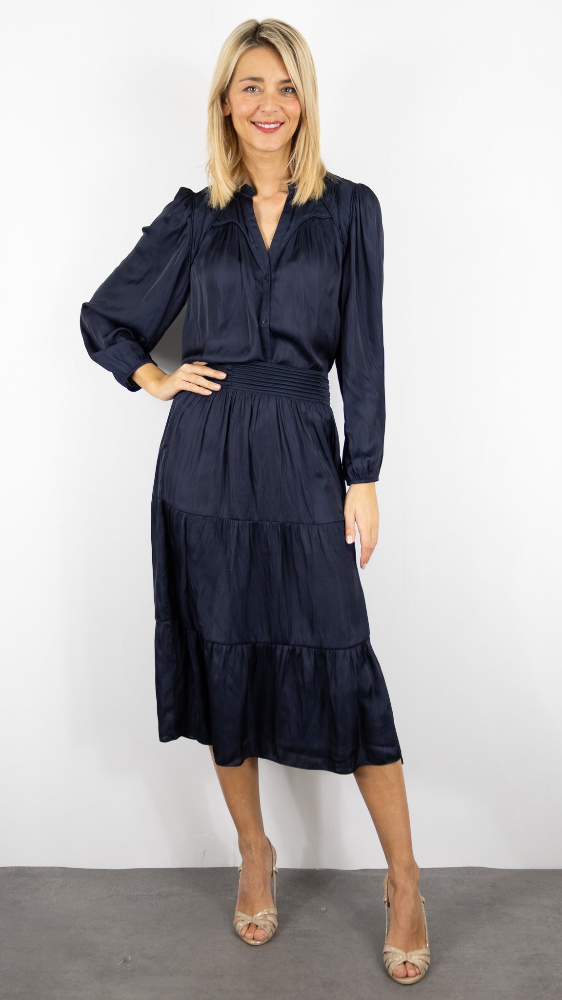 JUPE FLUIDE A VOLANTS BA&SH CAMYLA#COLOR_ENCRE/MARINE