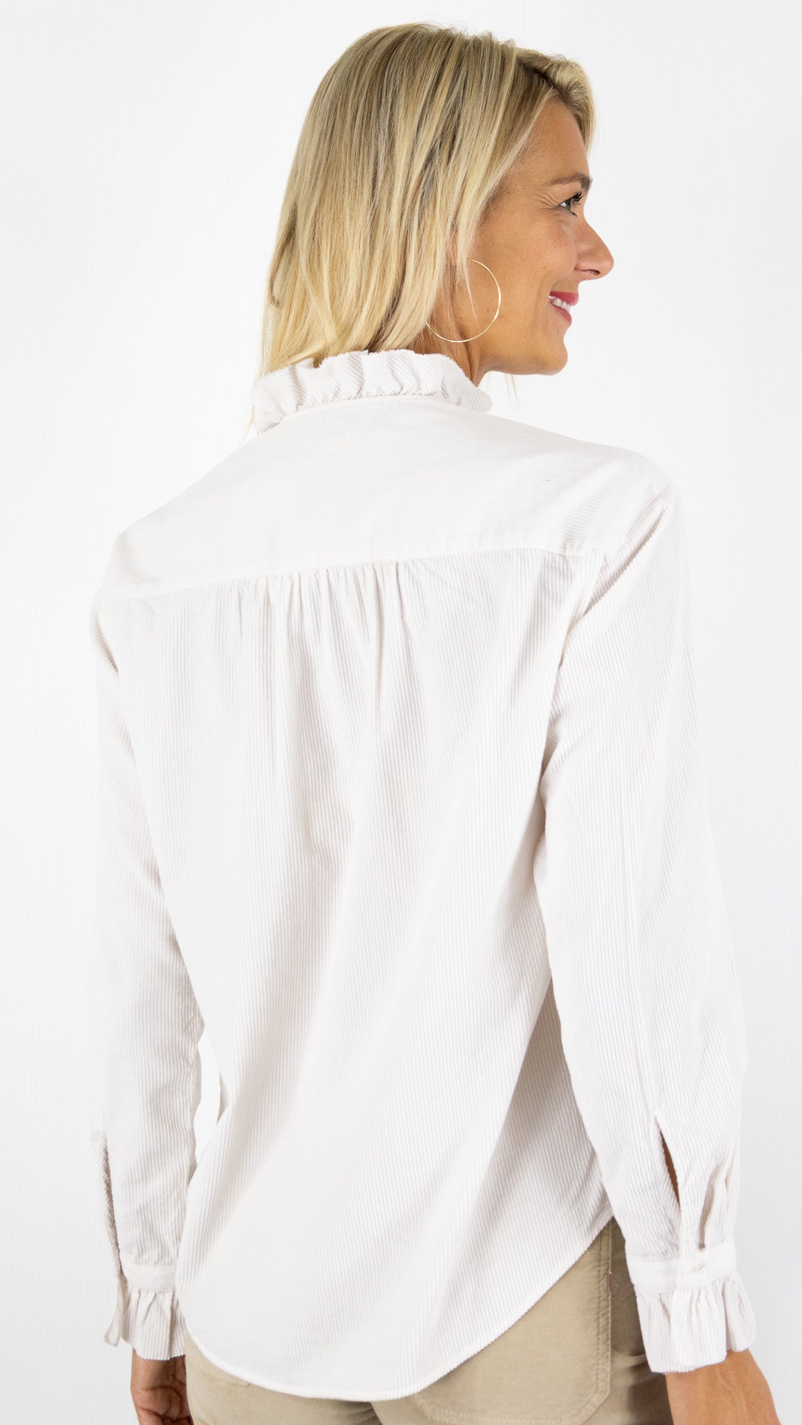 BLOUSE EN COTON ECRUE STONE GAZE HARTFORD CARMELLA 