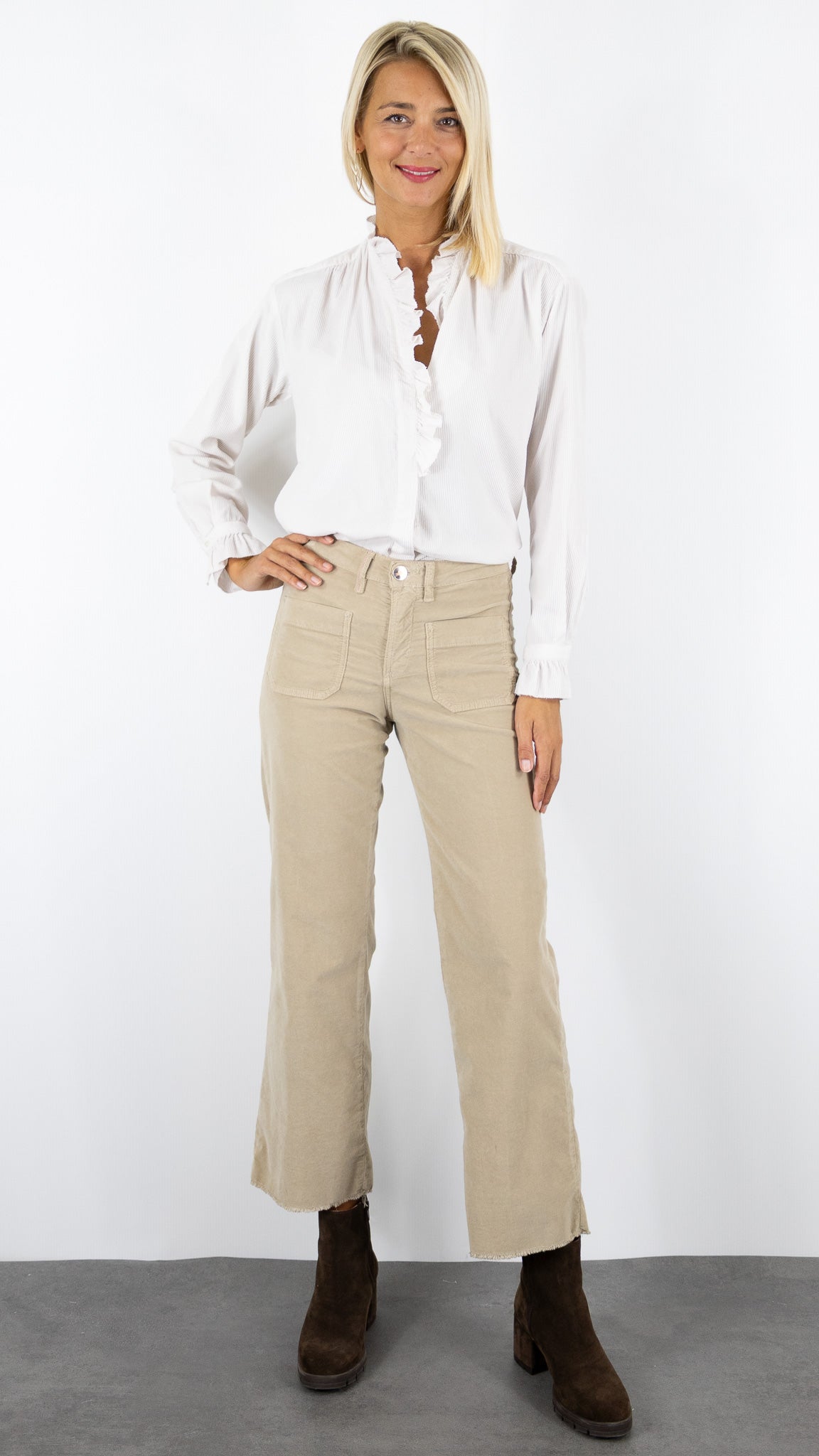 BLOUSE EN COTON ECRUE STONE GAZE HARTFORD CARMELLA 