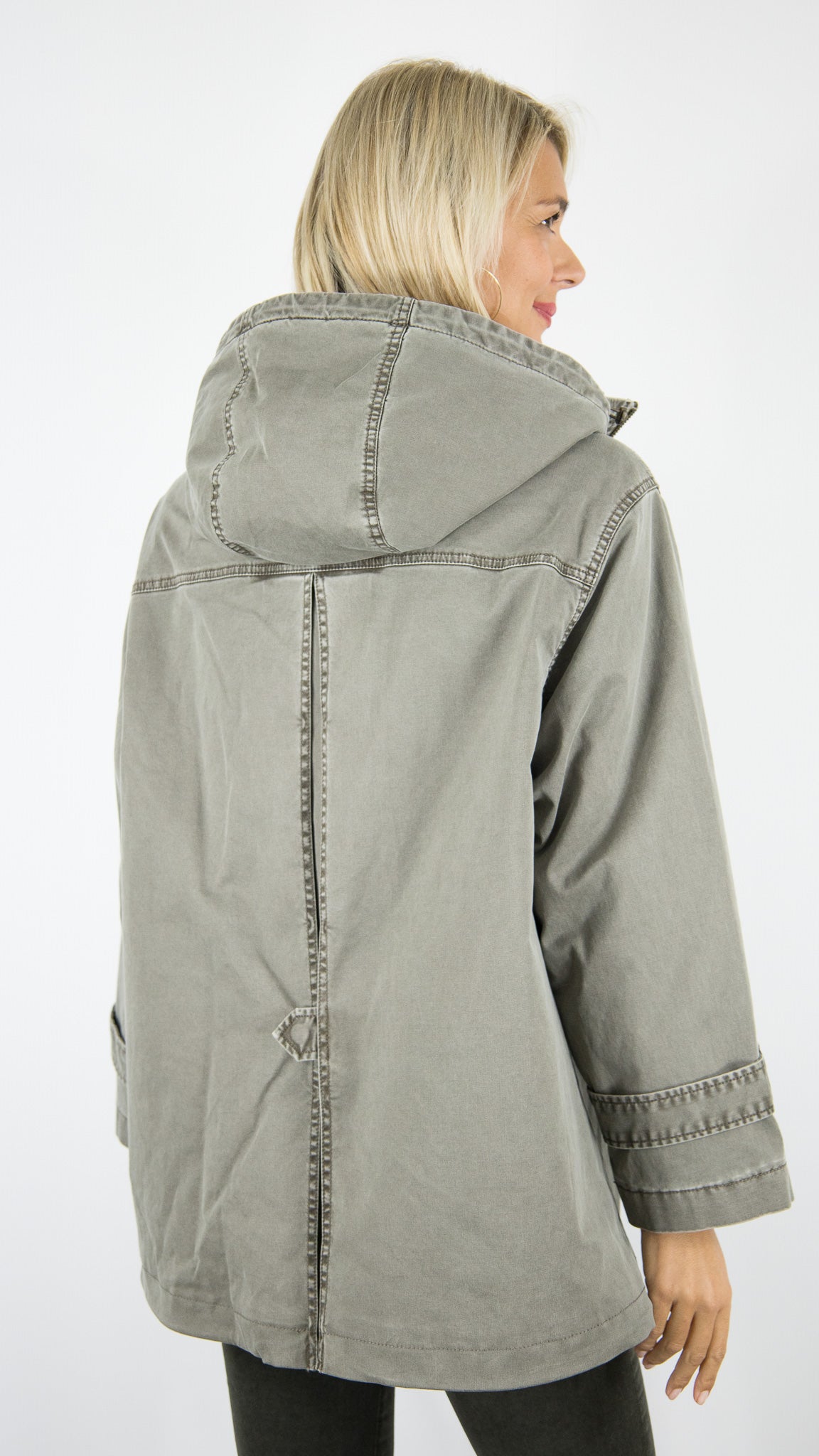 PARKA A CAPUCHE EN COTON BLONDE N°8 CAROL#COLOR_5200/DARK TAUPE