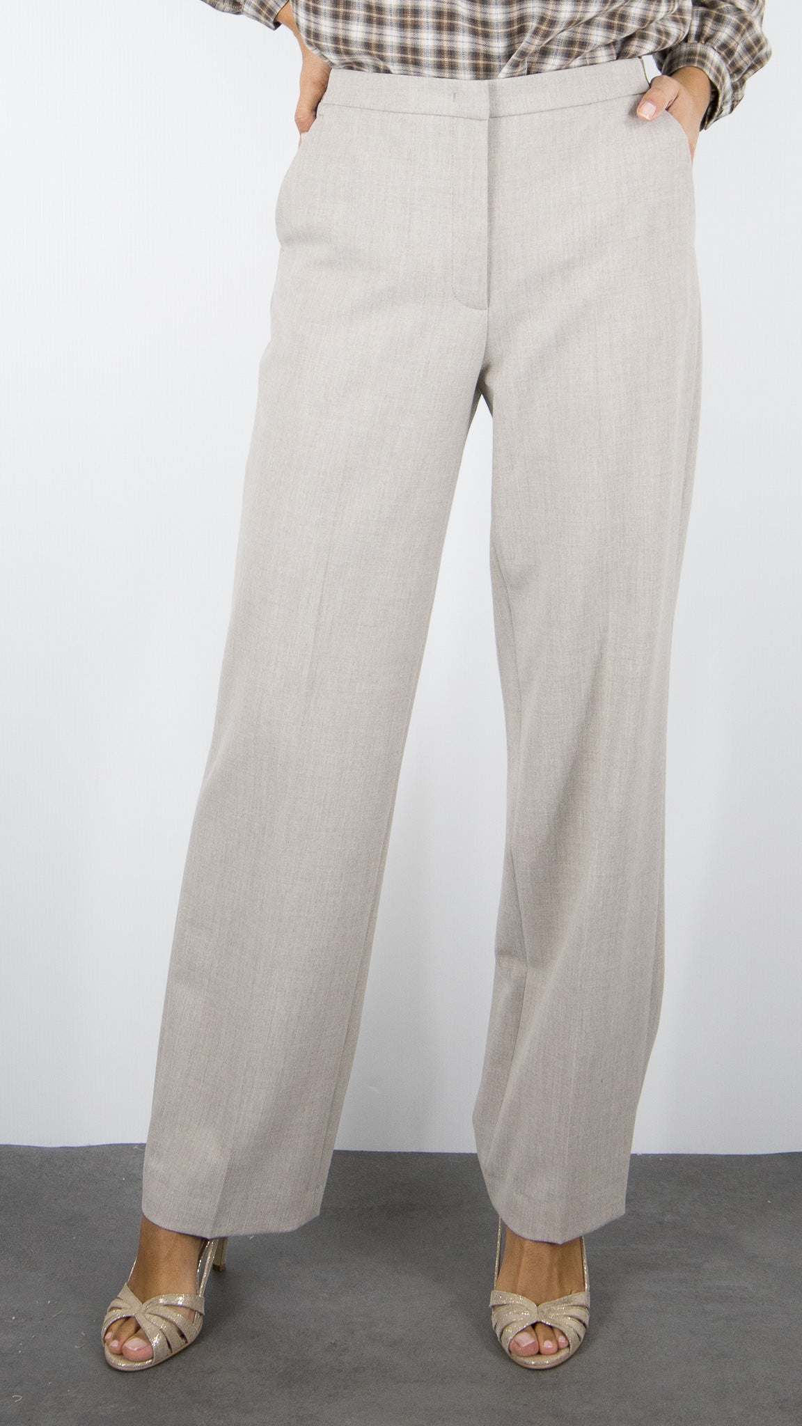 PANTALON DE VILLE LARGE TAILLE ELASTIQUE BEIGE FEMME GERARD DAREL CECILE#COLOR_16/BEIGE