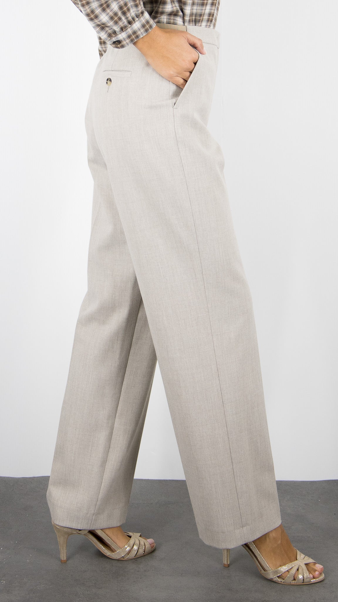PANTALON DE VILLE LARGE TAILLE ELASTIQUE BEIGE FEMME GERARD DAREL CECILE#COLOR_16/BEIGE