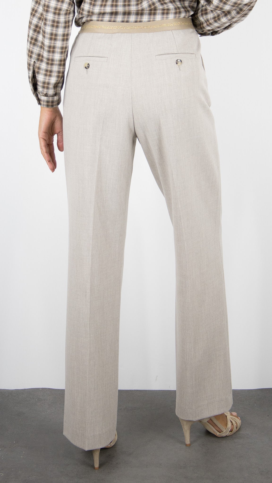 PANTALON DE VILLE LARGE TAILLE ELASTIQUE BEIGE FEMME GERARD DAREL CECILE#COLOR_16/BEIGE