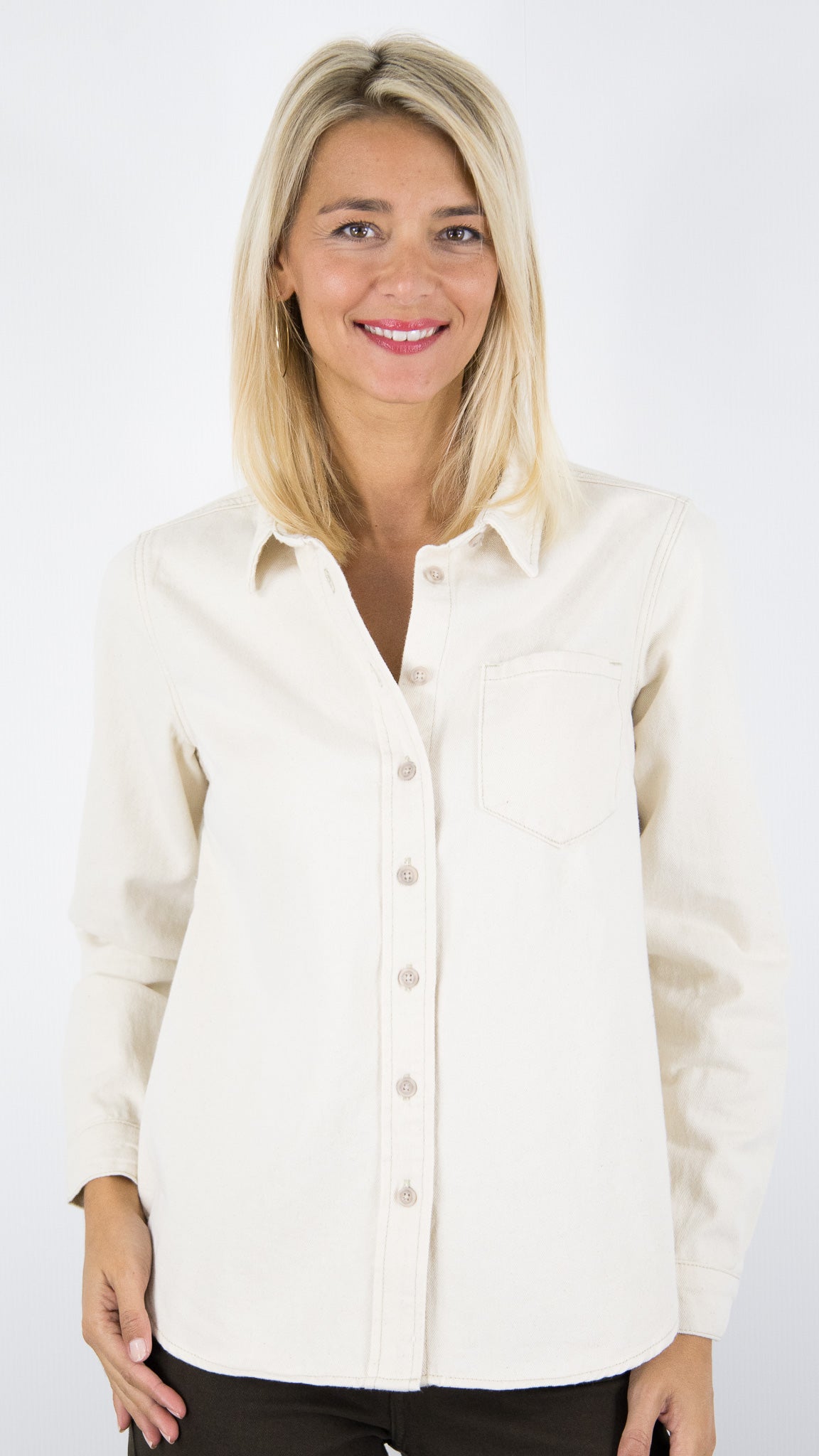 CHEMISE OVERSIZE EN JEANS NATURAL BEIGE FEMME  ORAIJE CELIA 