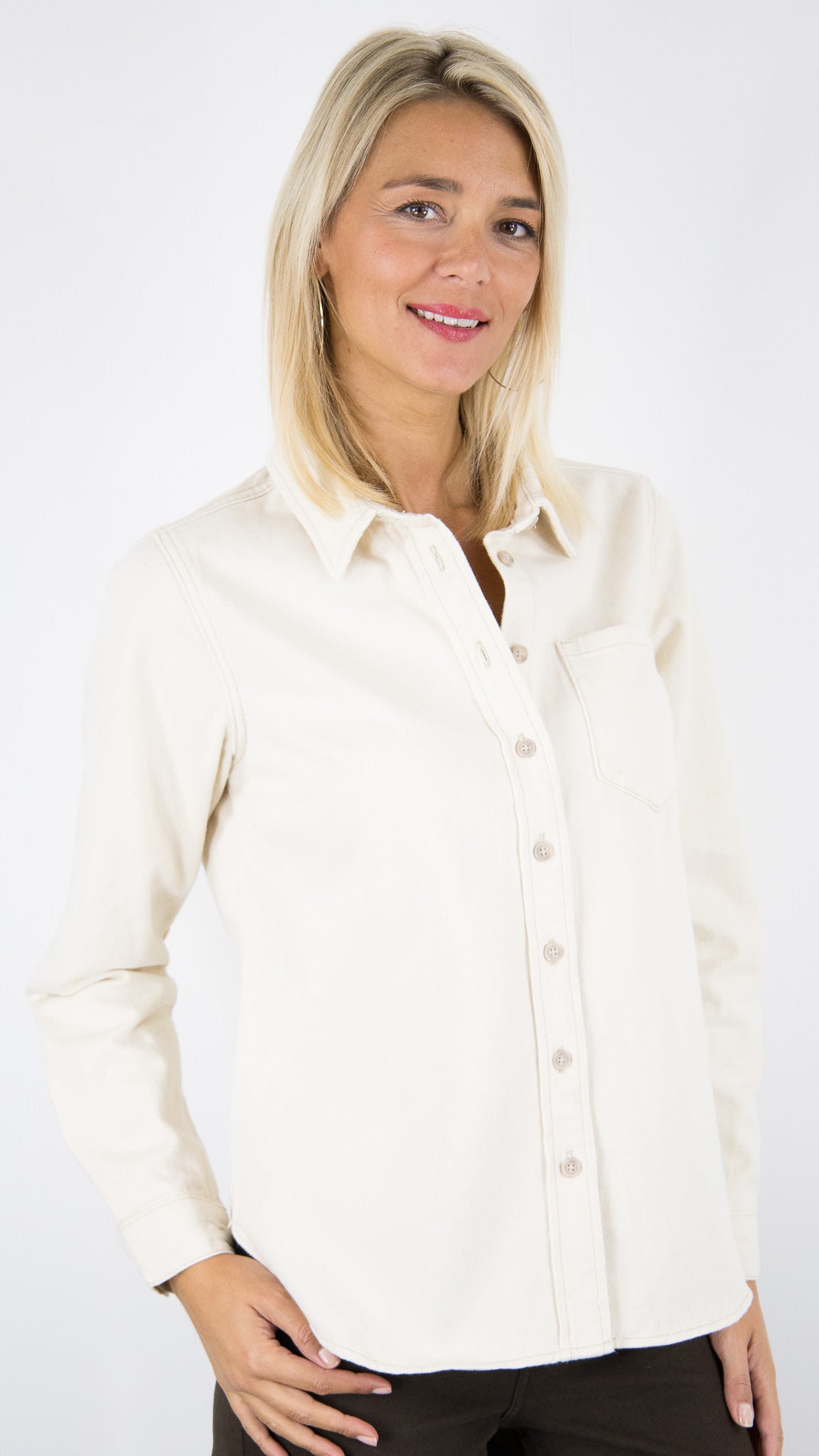 CHEMISE OVERSIZE EN JEANS NATURAL BEIGE FEMME  ORAIJE CELIA 