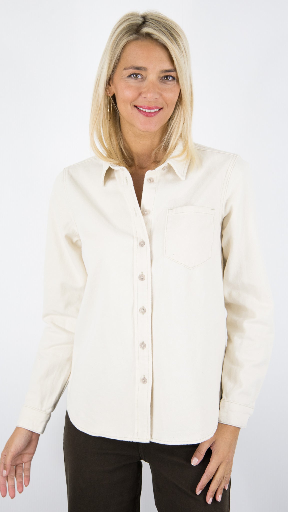 CHEMISE OVERSIZE EN JEANS NATURAL BEIGE FEMME  ORAIJE CELIA 