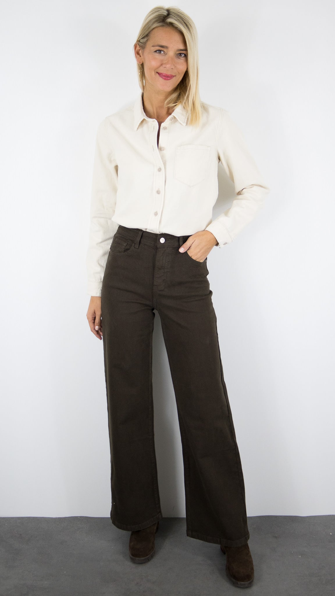 CHEMISE OVERSIZE EN JEANS NATURAL BEIGE FEMME  ORAIJE CELIA 