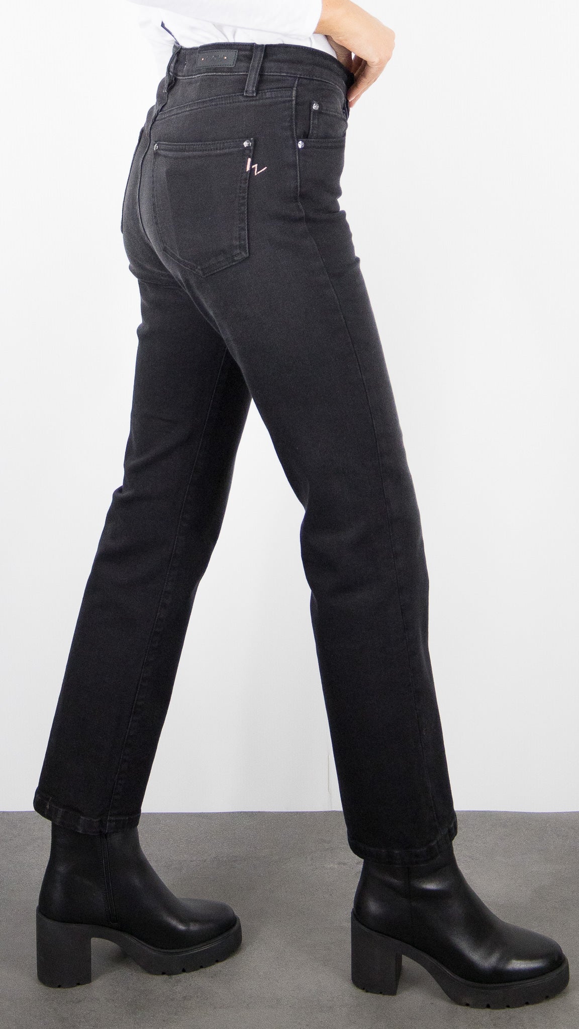 JEANS DROIT  ISLOW CESAR BLACK DENIM dark vintage 