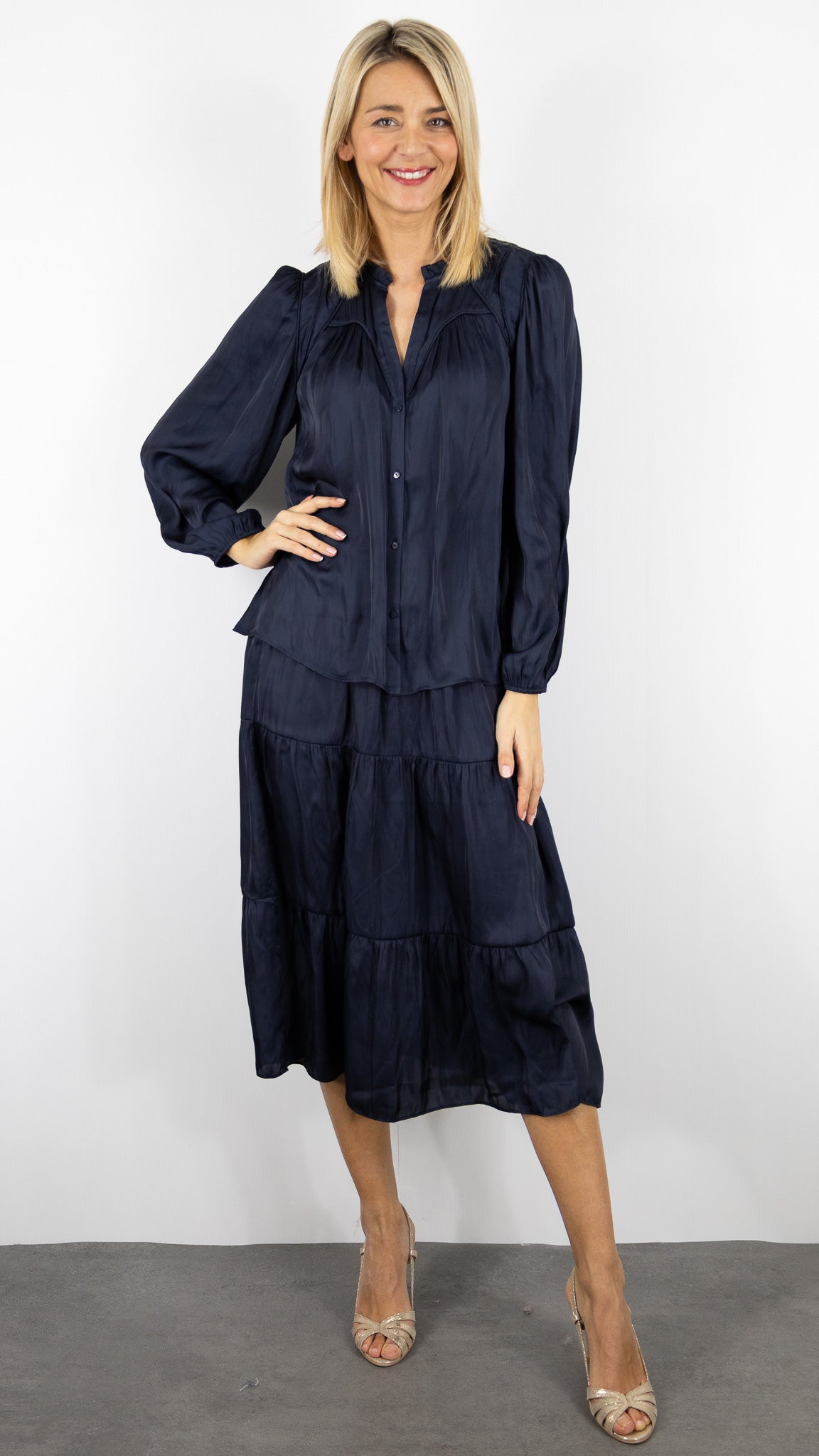 BLOUSE FLUIDE SATINEE BA&SH CESIRA#COLOR_ENCRE/MARINE