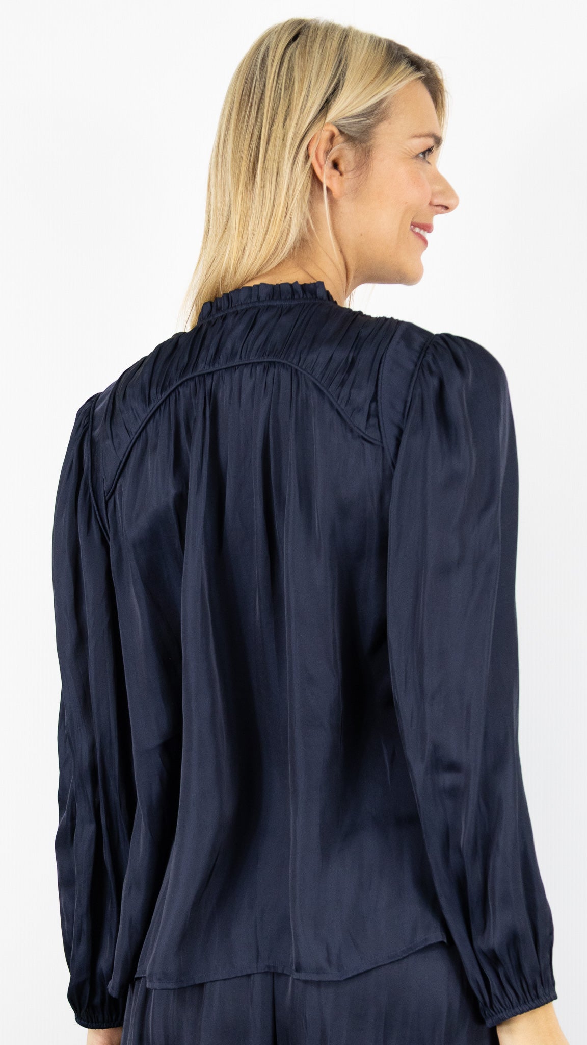 BLOUSE FLUIDE SATINEE BA&SH CESIRA#COLOR_ENCRE/MARINE