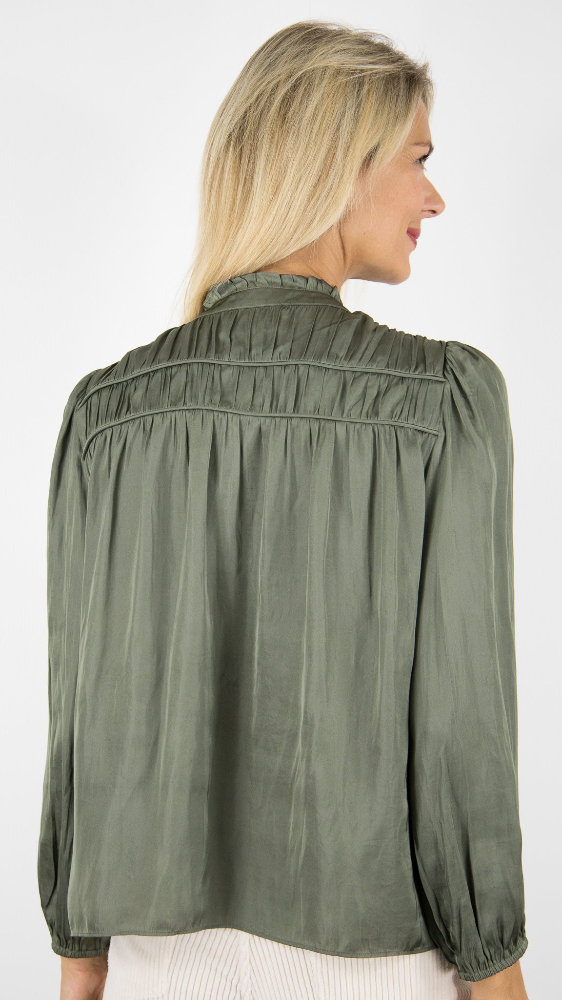 BLOUSE FRONCEE POLYSOIE BA&SH CESSIA#COLOR_KAKI