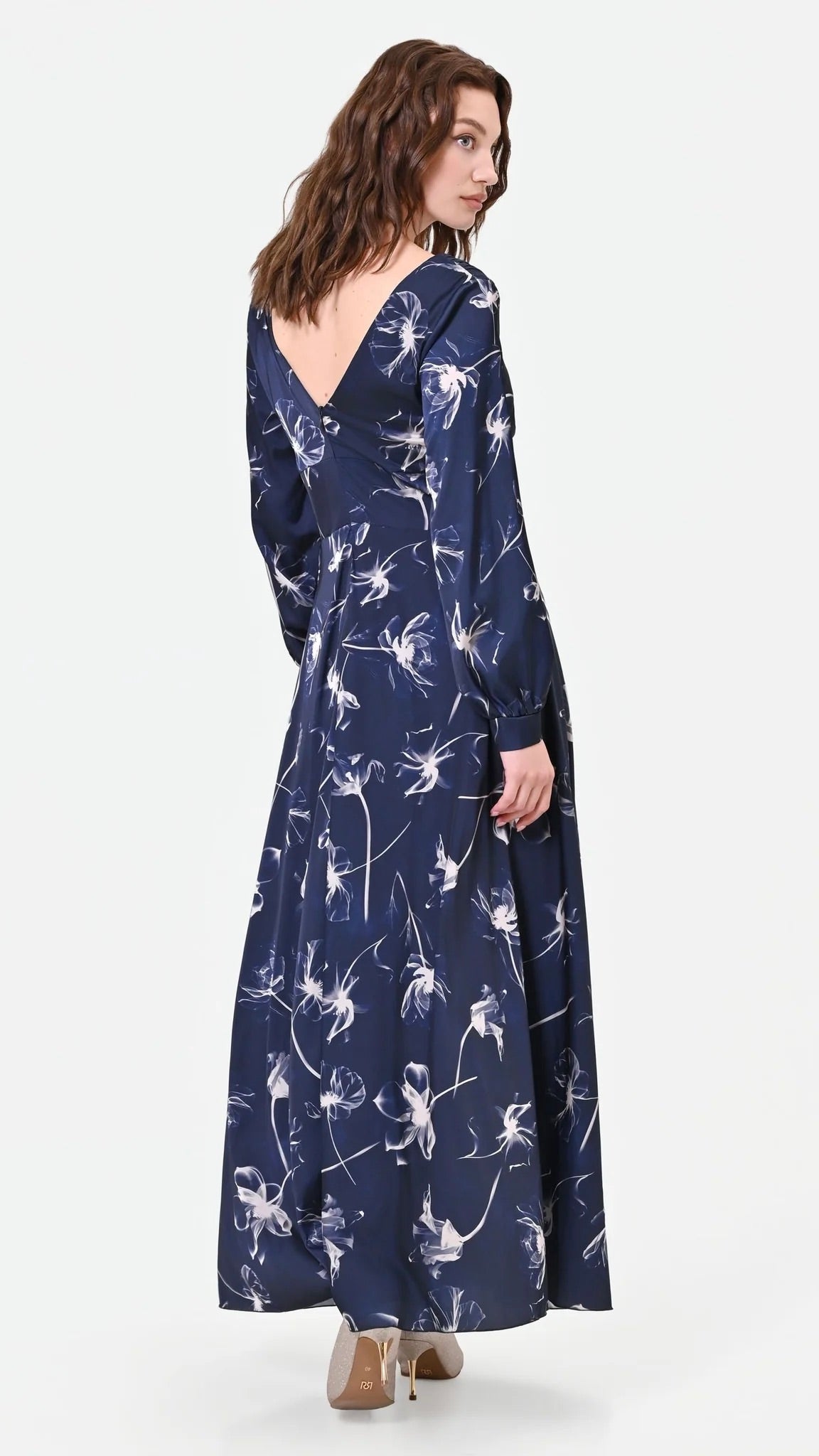 ROBE LONGUE FLUIDE IMPRIME FLEURI NAVY RINASCIMENTO CFC0130353003