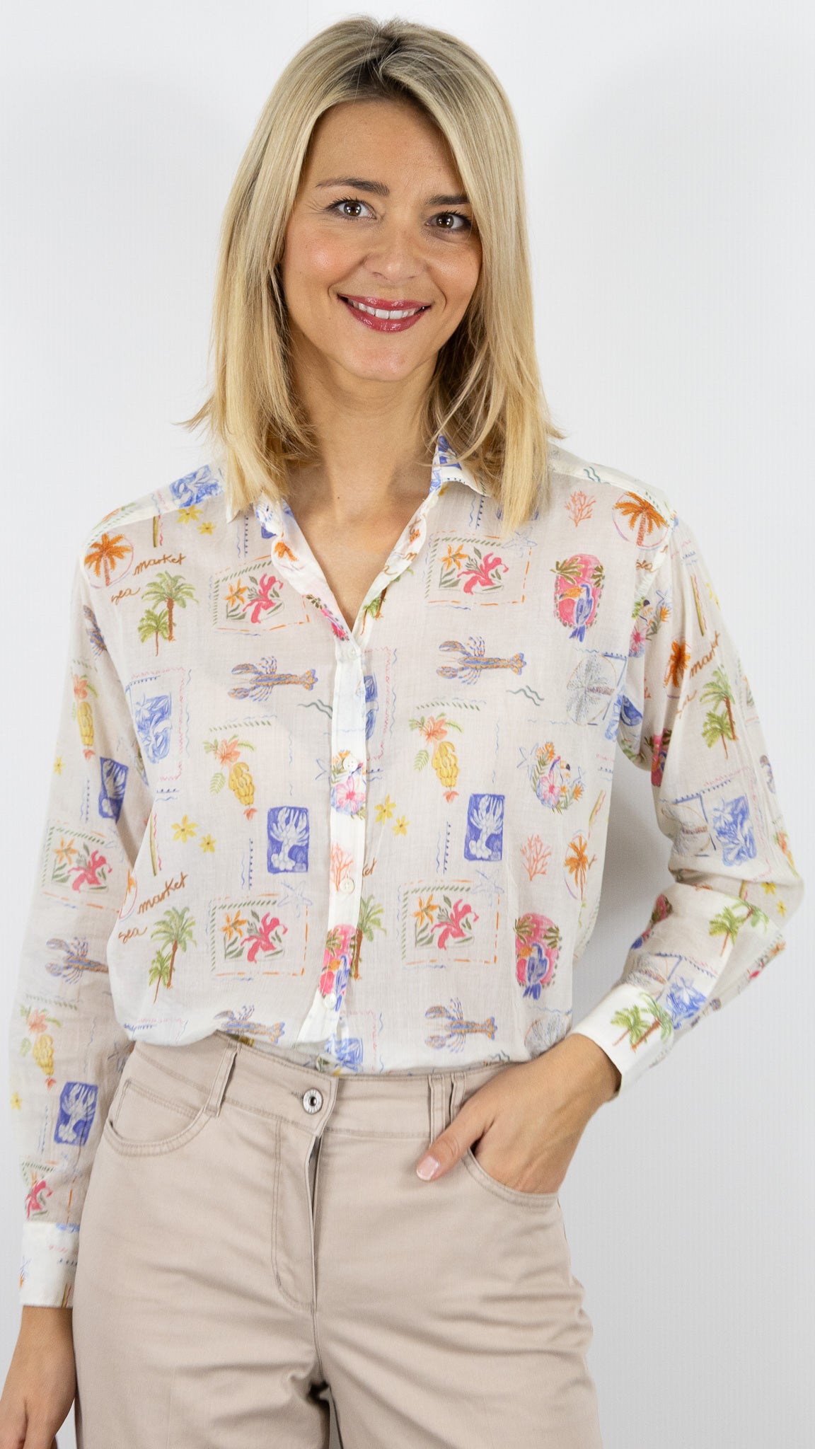 CHEMISE EN COTON IMPRIME CARAIBES POUR FEMME HARTFORD CHARLOT BFCE629