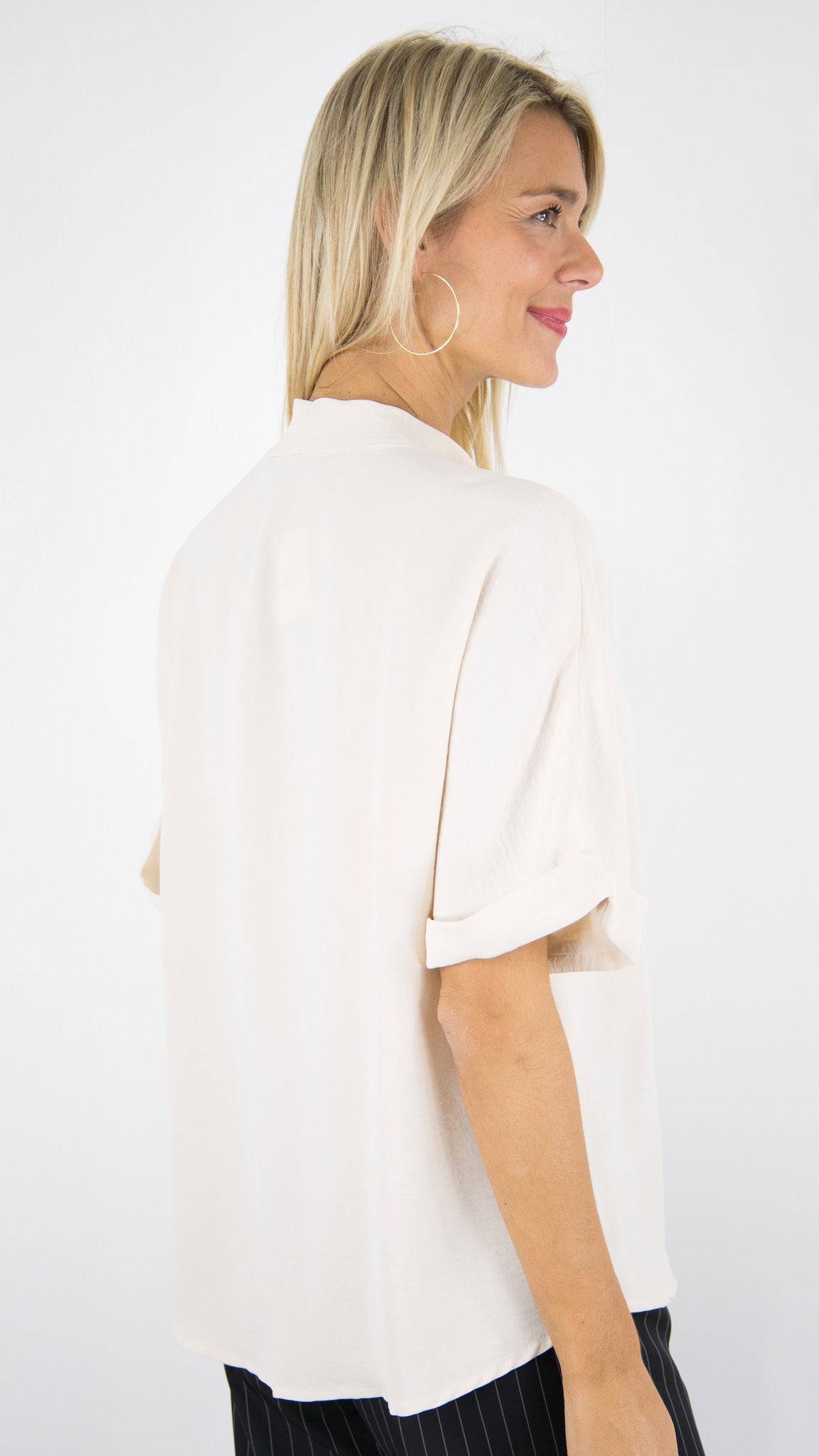 TOP CRAVATTE FLUIDE BEIGE FEMME CEREMONIE EMA BLUE'S CHARLIE/CEY