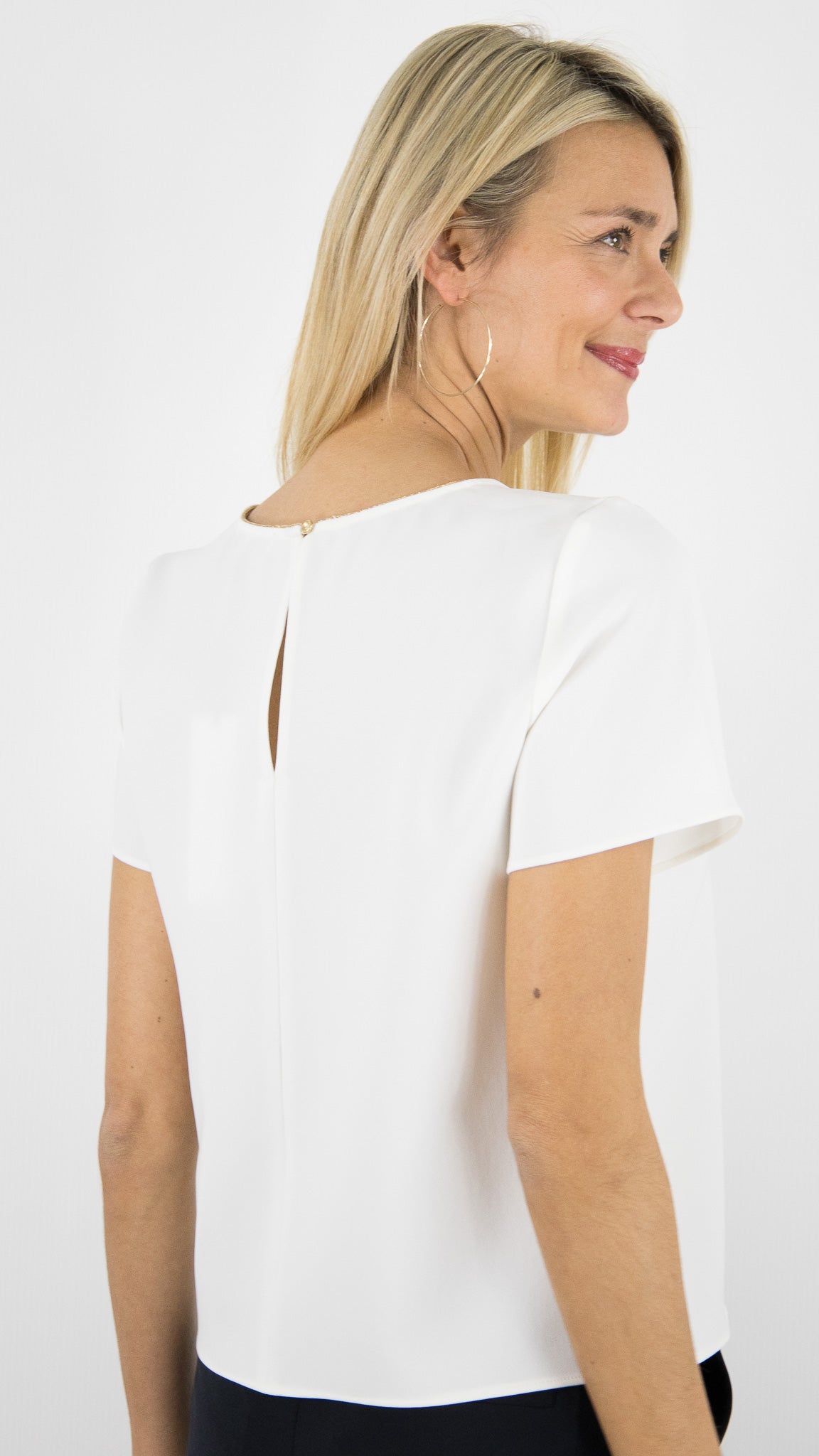 TOP BLANC COL LUREX GERARD DAREL CIARA