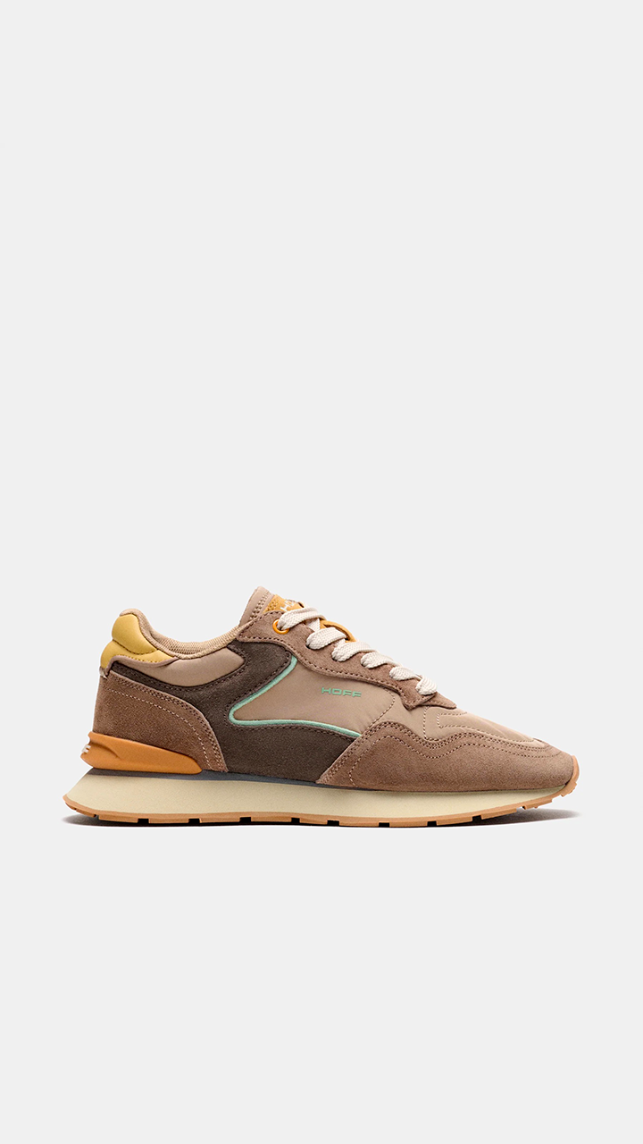 SNEAKERS TENDANCE POUR FEMME EN DAIM ET NYLON SATINE HOFF CITY CHROMA#COLOR_CAMEL