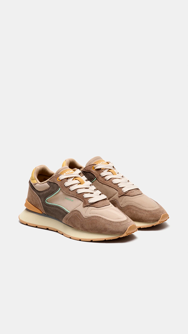SNEAKERS TENDANCE POUR FEMME EN DAIM ET NYLON SATINE HOFF CITY CHROMA#COLOR_CAMEL