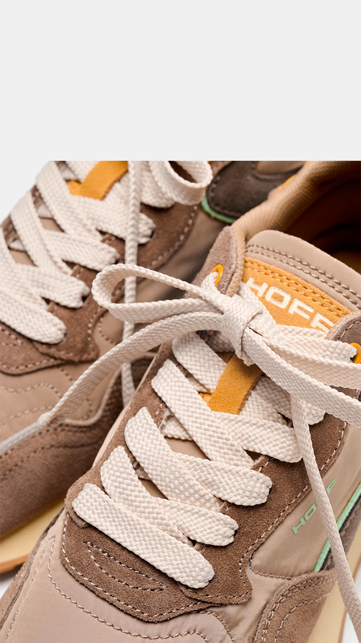 SNEAKERS TENDANCE POUR FEMME EN DAIM ET NYLON SATINE HOFF CITY CHROMA#COLOR_CAMEL