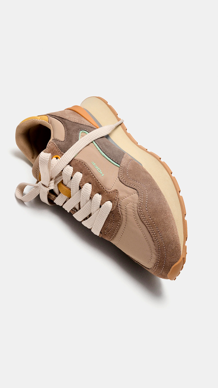 SNEAKERS TENDANCE POUR FEMME EN DAIM ET NYLON SATINE HOFF CITY CHROMA#COLOR_CAMEL