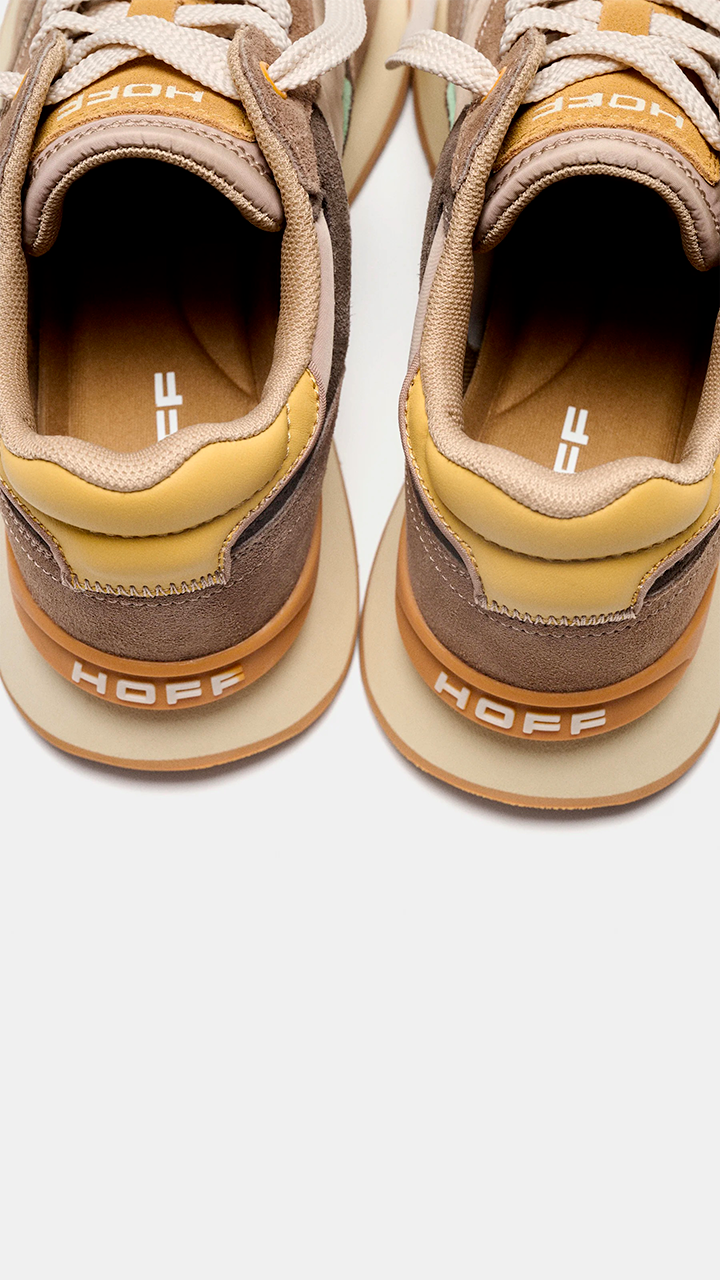 SNEAKERS TENDANCE POUR FEMME EN DAIM ET NYLON SATINE HOFF CITY CHROMA#COLOR_CAMEL