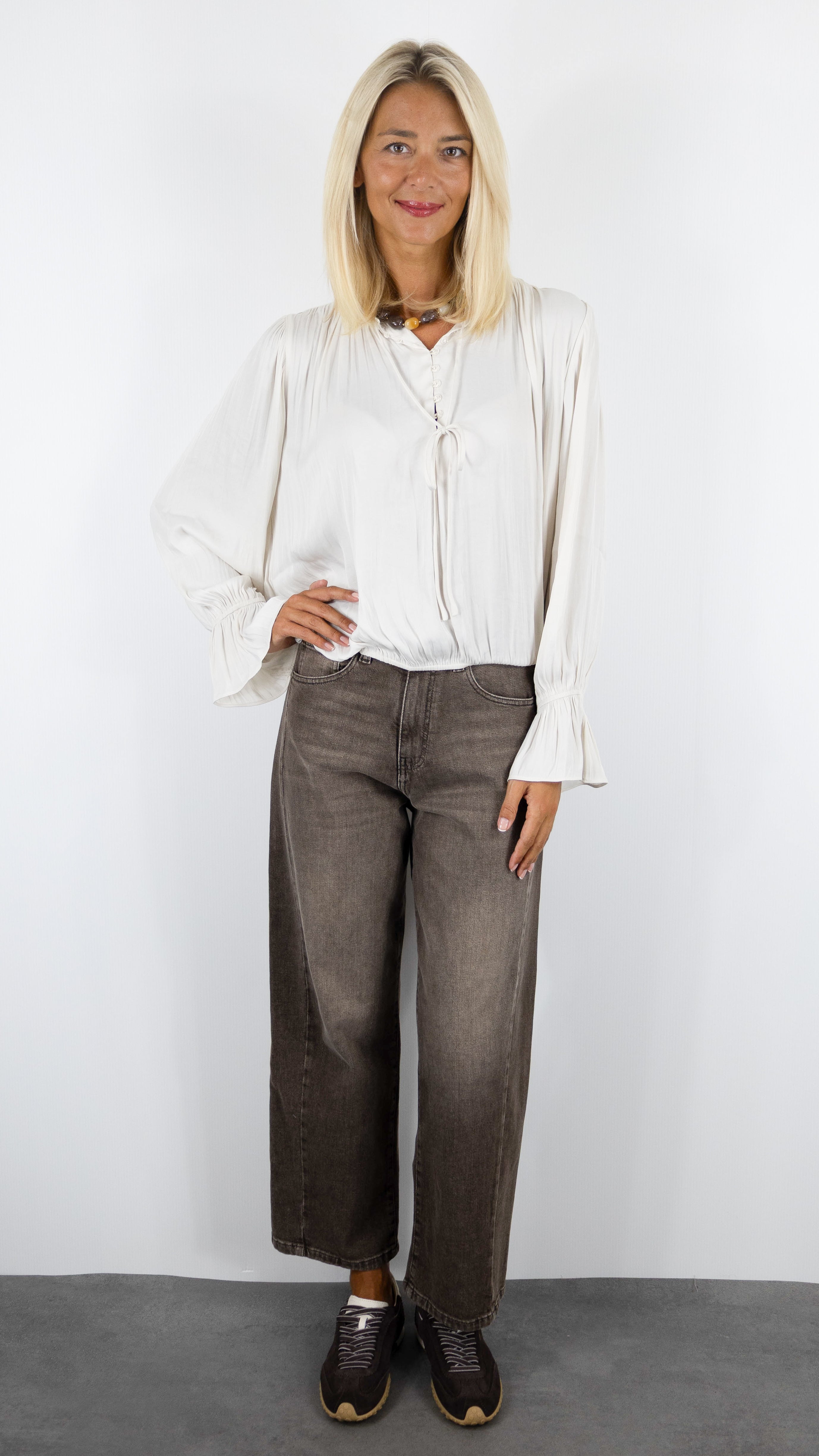 BLOUSE FLUIDE VOLANTEE CHOKLATE CK08595 FIRA#COLOR_BEIGE