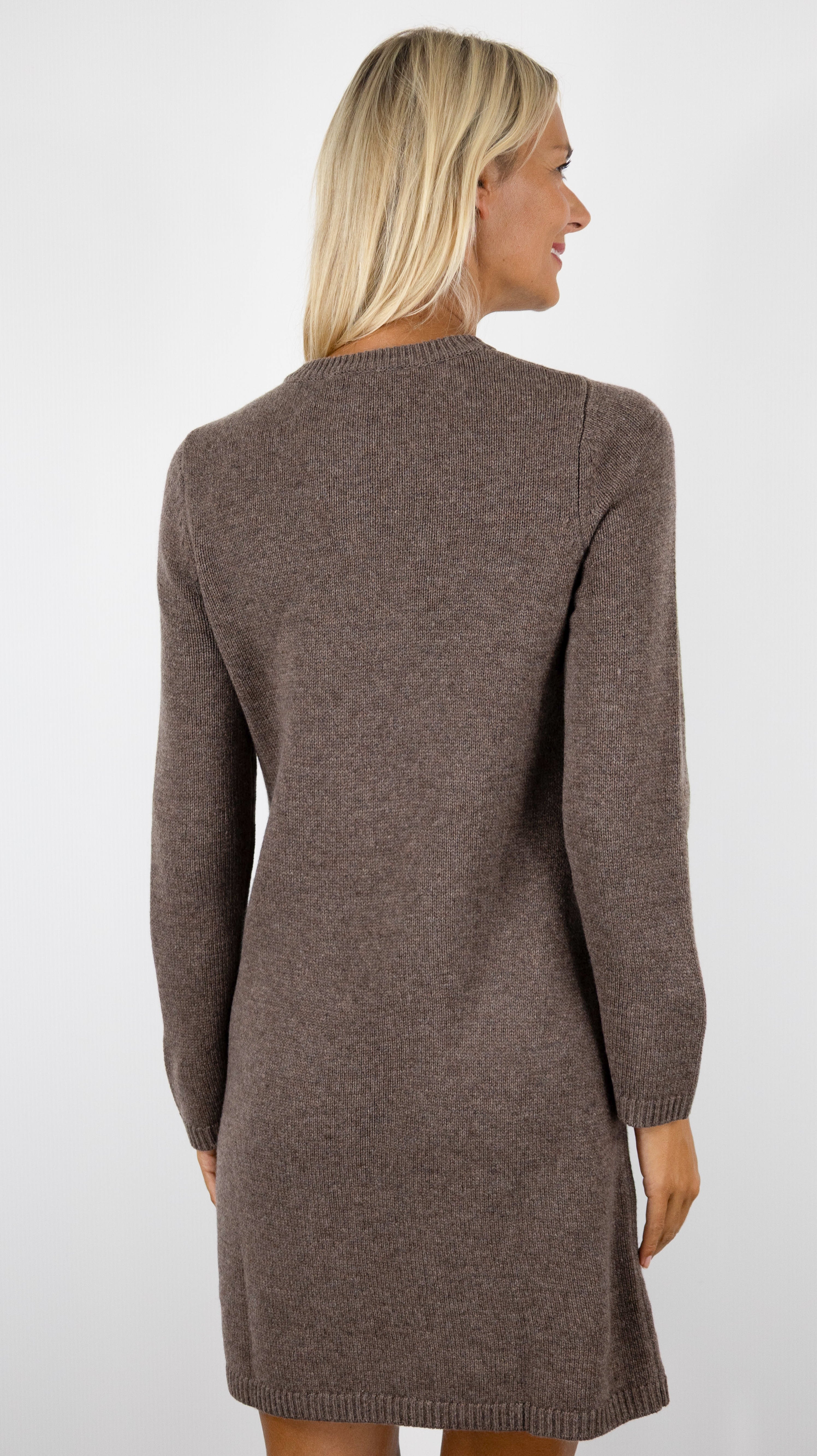 ROBE PULL EN LAINE COULEUR TAUPE POUR FEMME GERARD DAREL COLY
