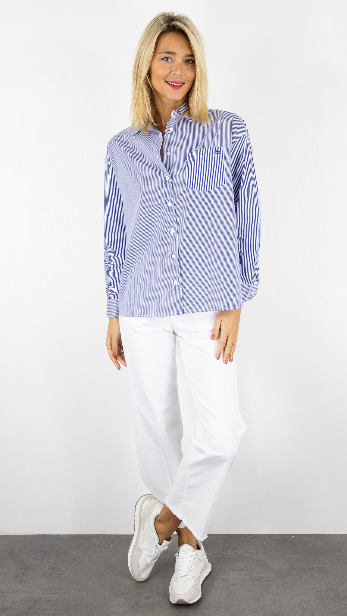 CHEMISE AMPLE RAYEE EN COTON LA PETITE ETOILE CORALIA#COLOR_20/BLANC BLEU